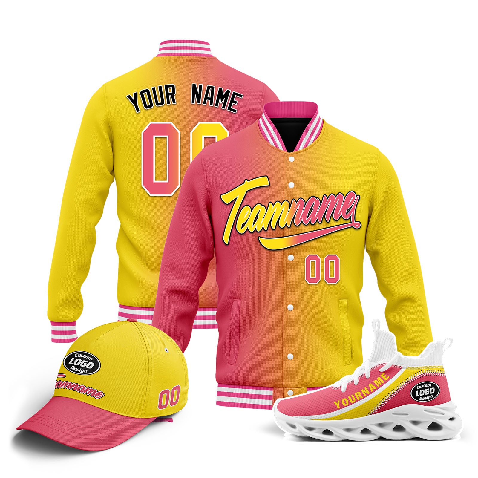 Custom Jacket, MaxSoul Shoes & Hat Combo - Personalized Outfit Set for Men & Women | Perfect for Outdoor Activities, Sports & Fashion