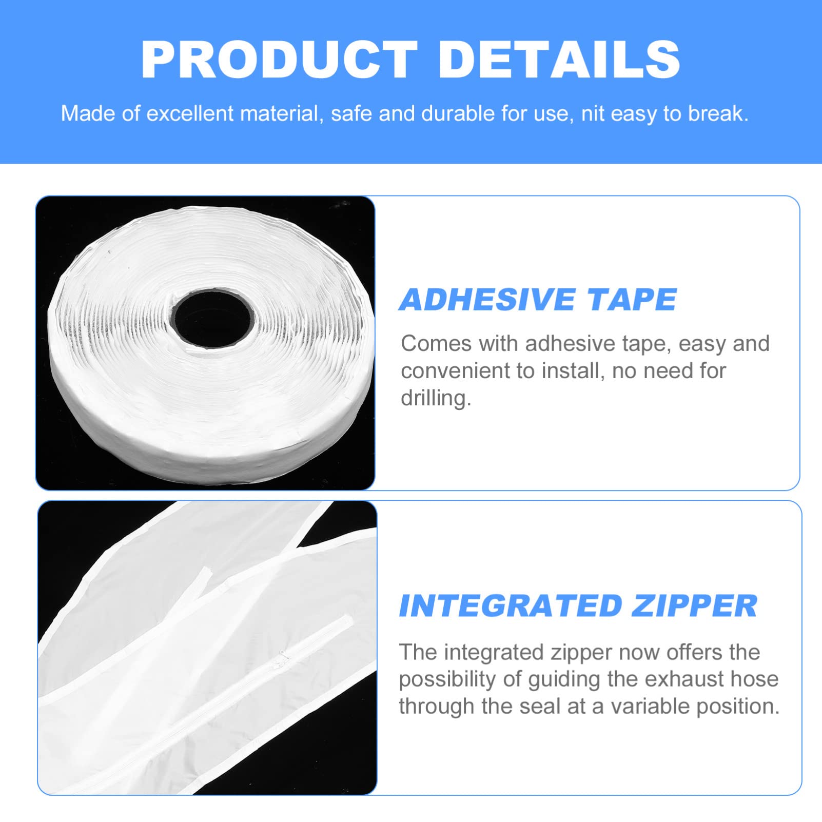 FAVOMOTO Portable AC Window Seal Kit - White Oxford Cloth Air Conditioner Gasket Tape for Side Panels & Outlet Gaps | Perfect for Window AC Units, Improves Cooling Efficiency & Energy Savings