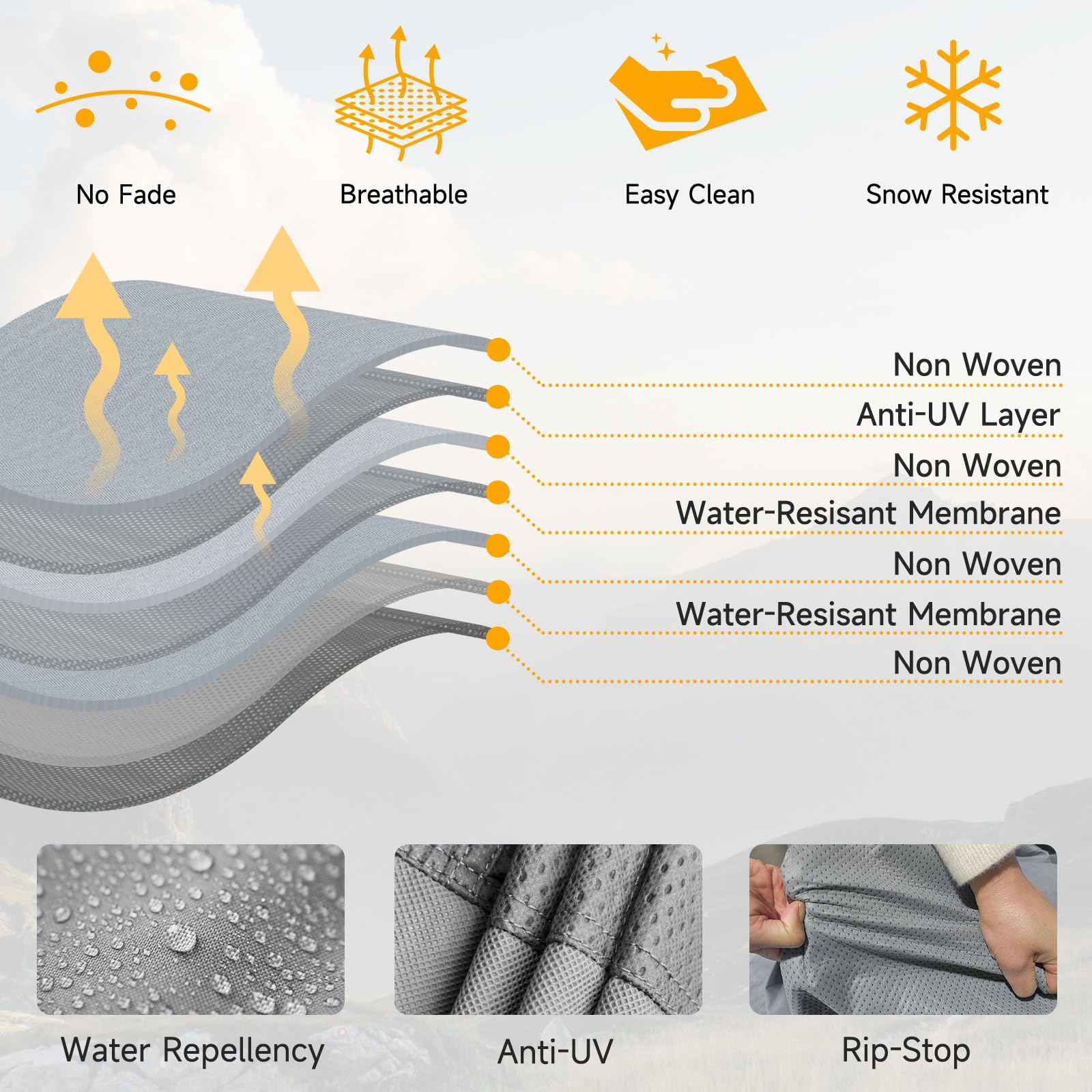 Premium Waterproof Teardrop Trailer Cover - 7-Layer Protection for 12' to 15' Campers | Heavy-Duty, Tear-Resistant Travel Trailer Cover for Forest River R-Pod & Clamshell Trailers | Ideal for Outdoor Camping, RV Storage & All-Weather Protection