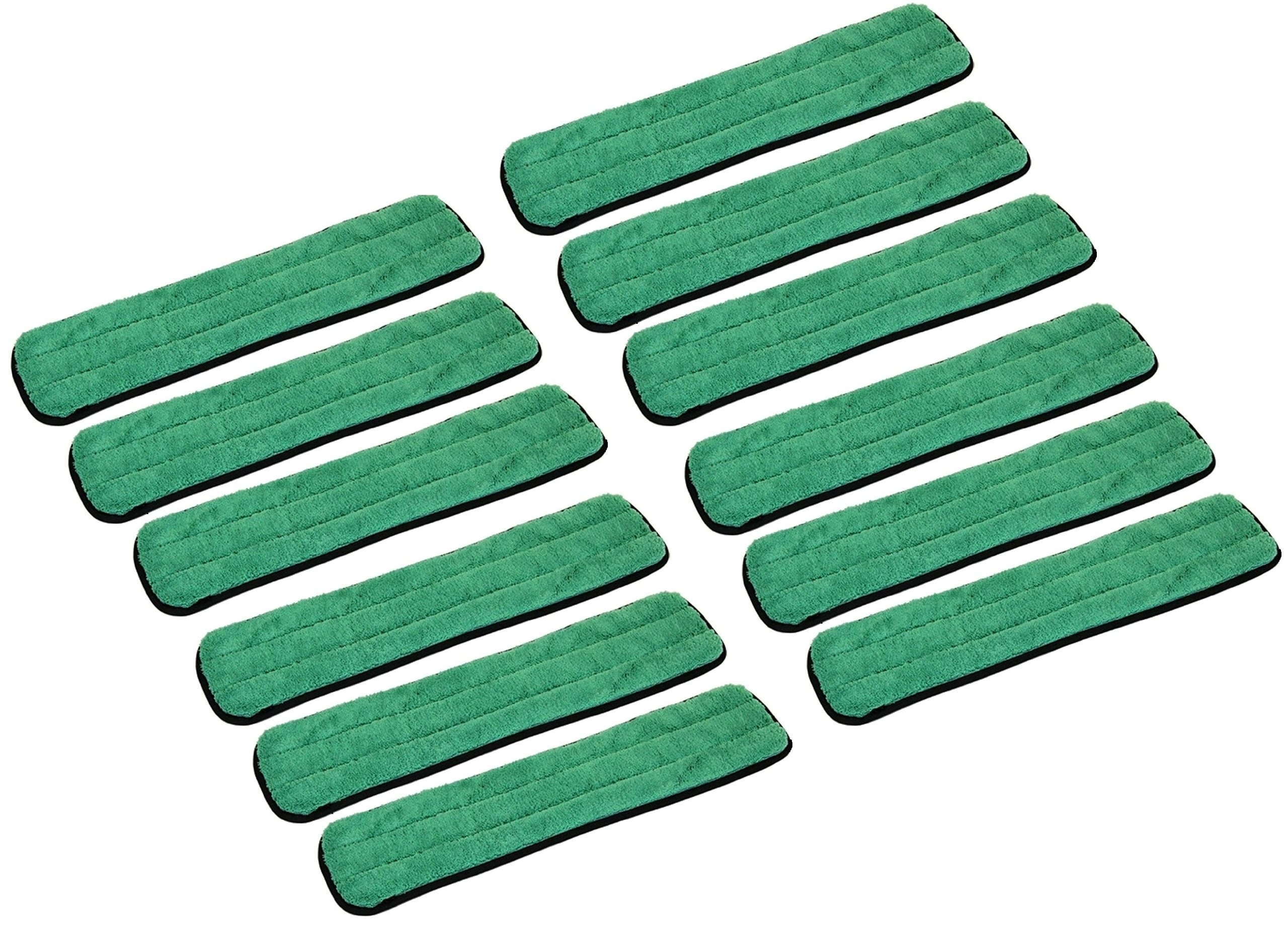18 Inch Microfiber Dry Dust Mop Refill Pads - 12 Pack for Flat Mop Frames | Ultra Absorbent & Reusable | Perfect for Hardwood Floors, Tile & Laminate Cleaning