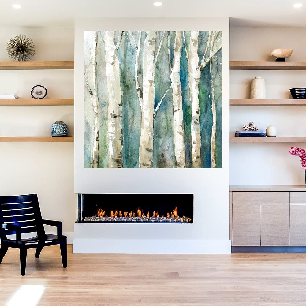 River Birch II Fine Art Canvas Wall Decor by Carol Robinson - 37x37 Inch Ready to Hang Painting for Living Room, Bedroom, Office & More - Nature Inspired Home Decor for Modern Interiors