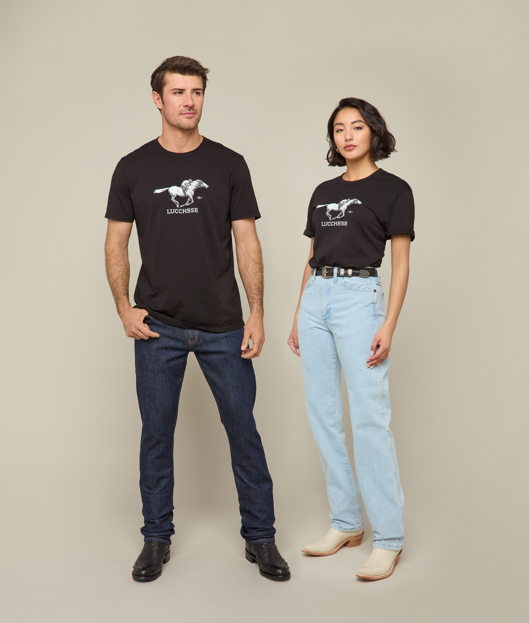 Lucchese Racehorse T-Shirt for Men - Soft Cotton Tee with Classic Western Design - Perfect for Casual Wear, Rodeo Events & Western Fashion