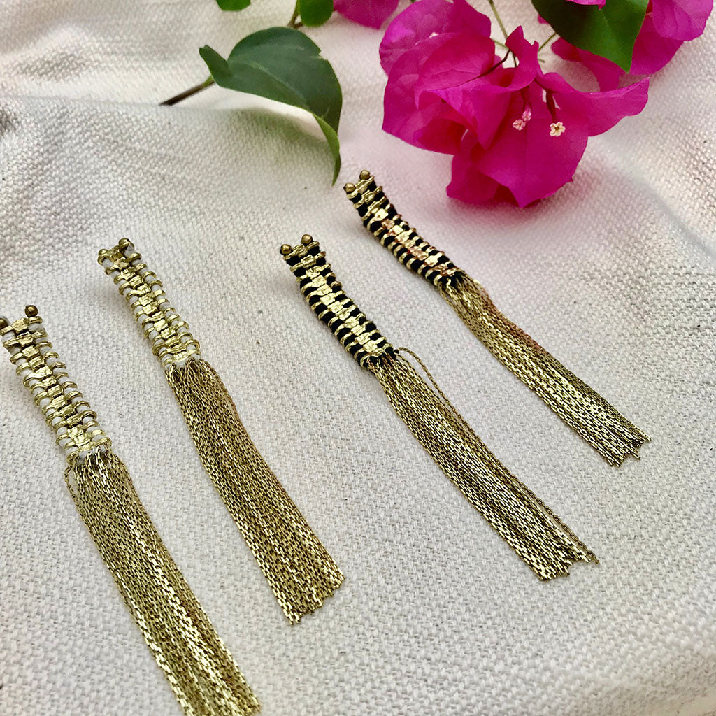 Boho Temple Tassel Earrings - Handmade Dangle Earrings for Women, Gold & Silver Statement Jewelry | Perfect for Festivals, Weddings & Boho Chic Outfits