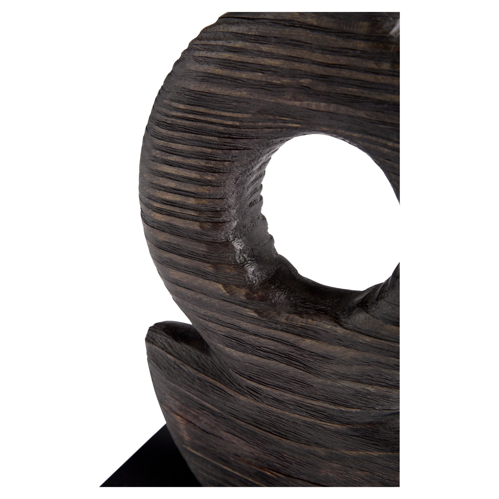 Handcrafted Dark Oval Sculpture - 16.5 Inch Black Artisan Home Decor | Modern Centerpiece for Living Room, Office & Garden Decor