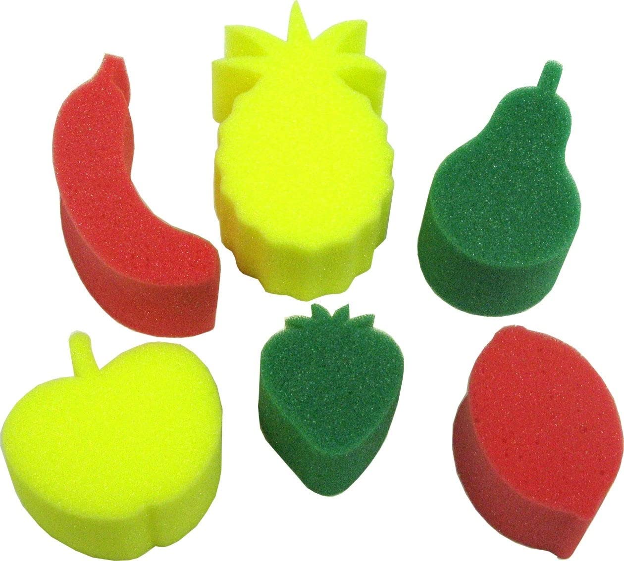 6-Piece Fruit-Shaped Sponge Painting Stampers for Kids - Fun DIY Art & Craft Projects, Classroom Activities, and Party Decorations