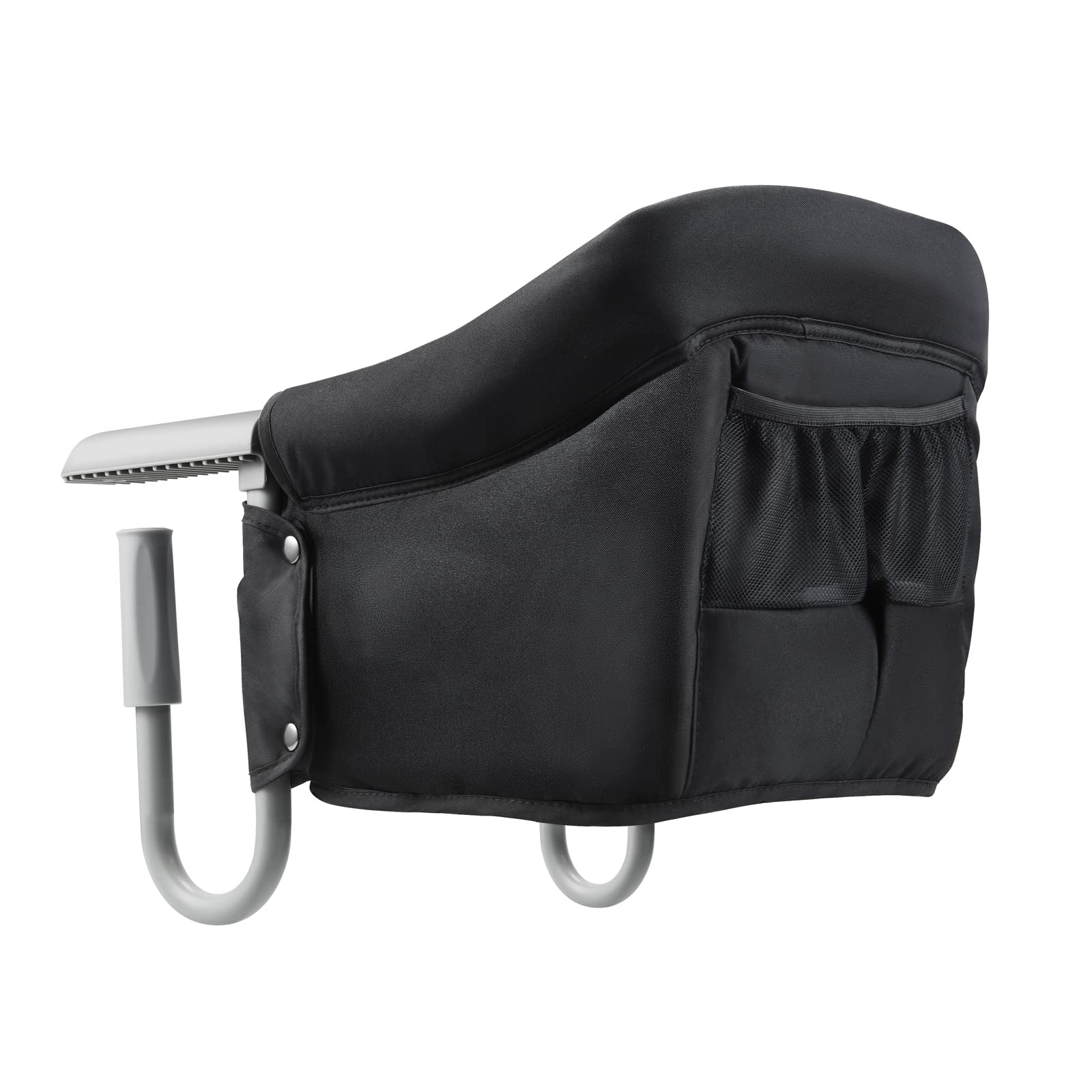 PandaEar Portable Baby High Chair - Travel Hook On Dining Booster Seat for Infants & Toddlers | Clip On Table Chair for Safe & Comfortable Feeding at Home, Restaurants, or Outdoor Picnics (Black)