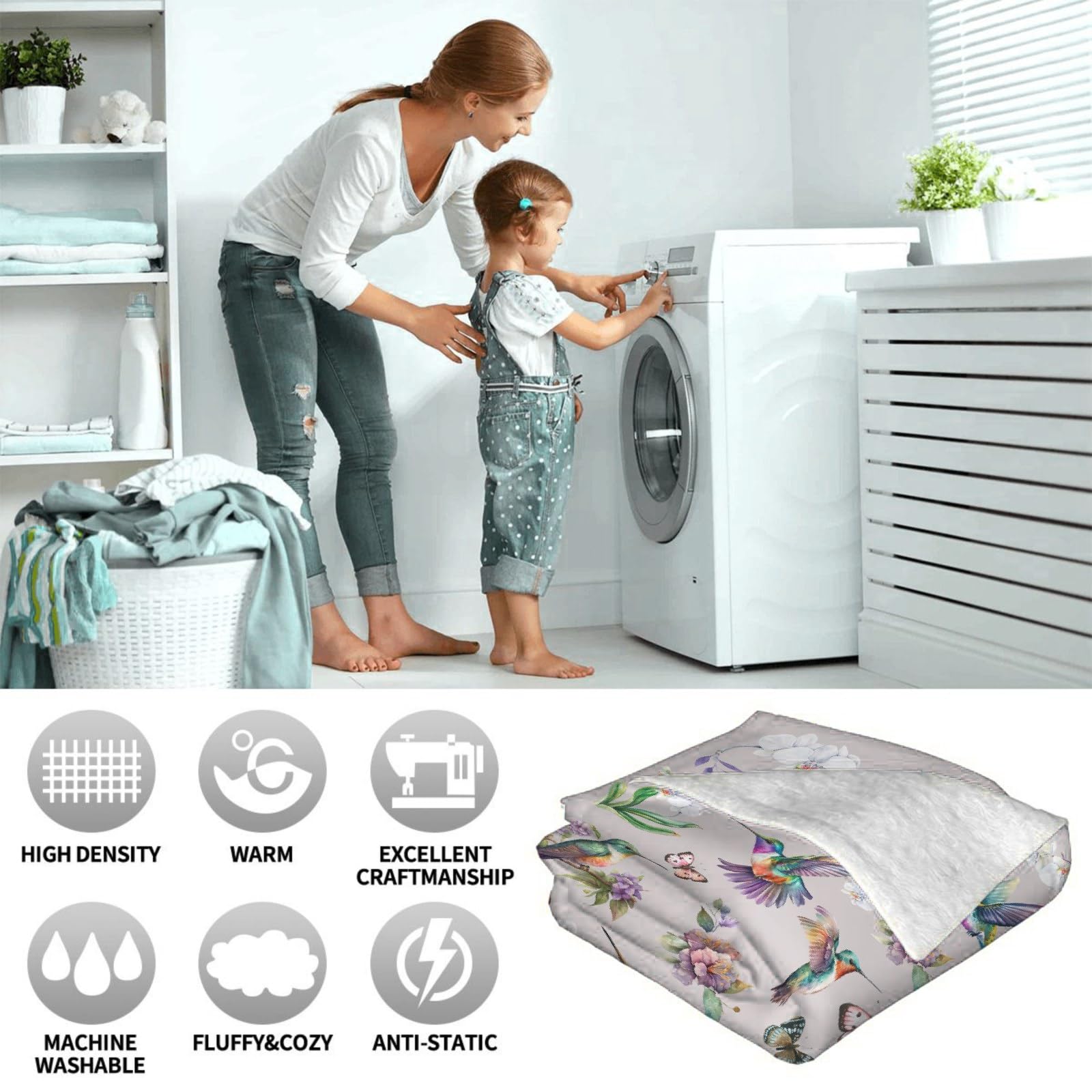Hummingbird Throw Blanket 40