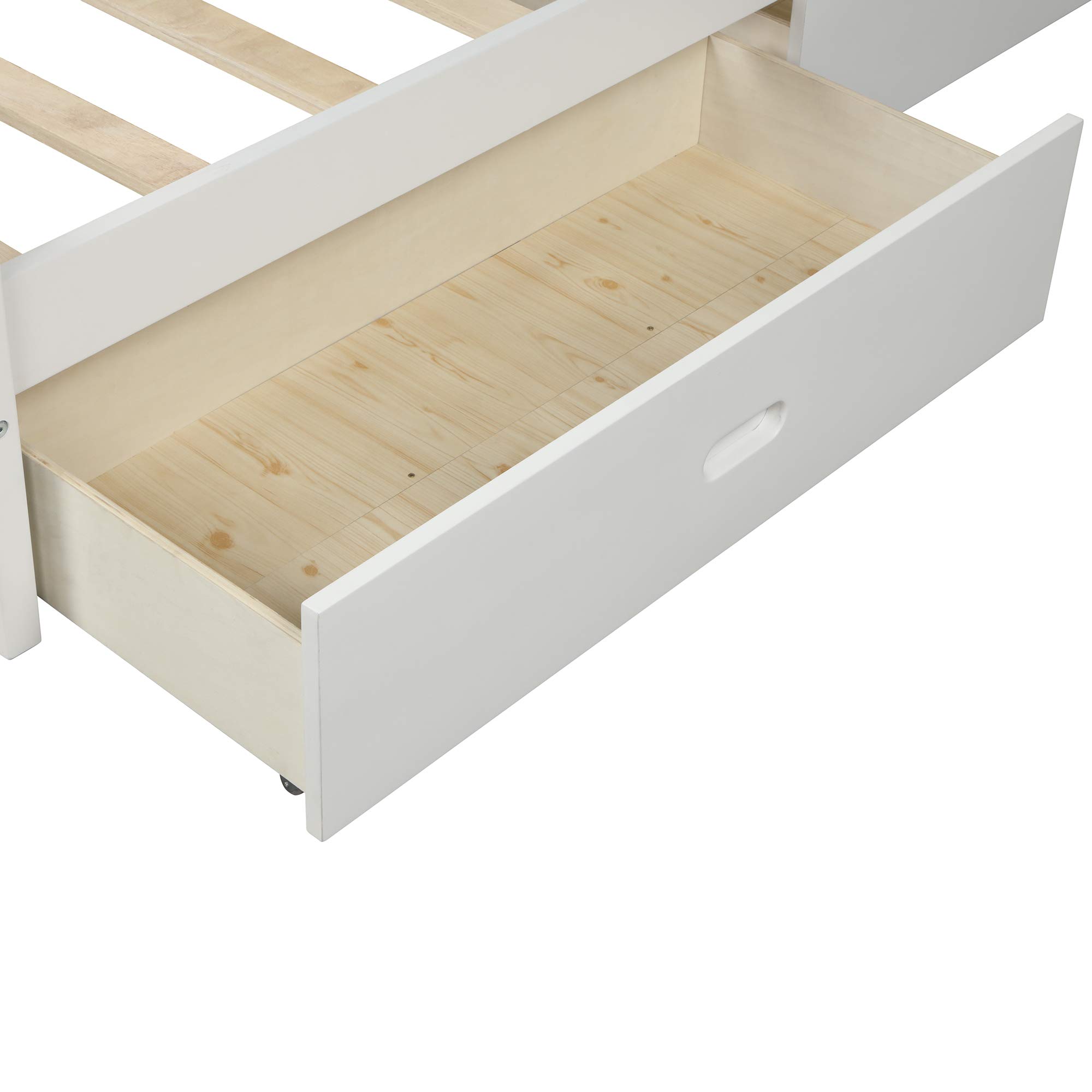 Full Size Wood Platform Bed with Storage Drawers - Sturdy Headboard & Footboard for Teens & Adults - No Box Spring Needed - Perfect for Small Bedrooms