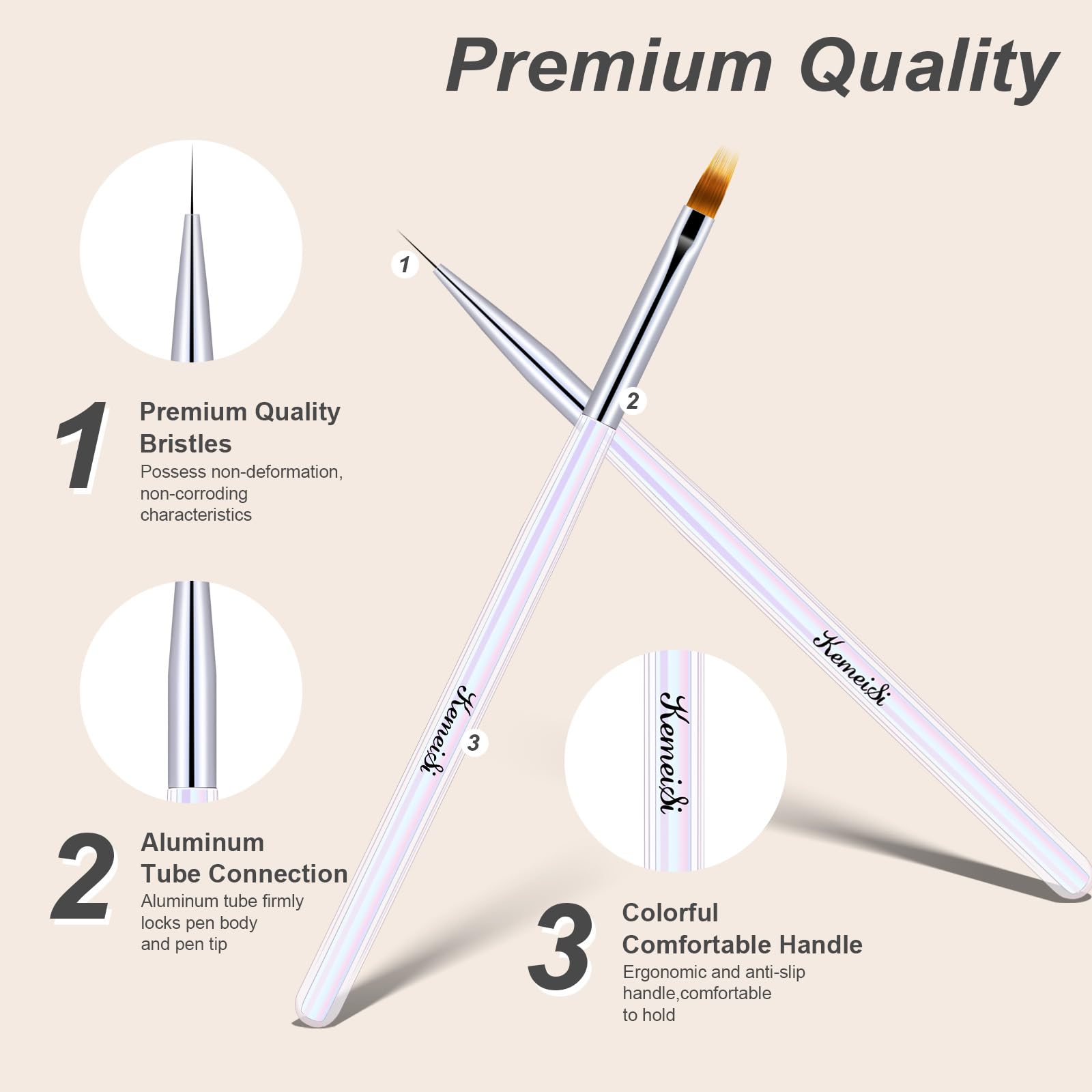 6Pcs Professional Nail Art Brush Set - Nail Liner, Ombre, Gel Polish Painting Brushes for DIY & Salon Use | Perfect for Acrylic, Gel Nails & Nail Art Designs at Home or Professional Nail Salons