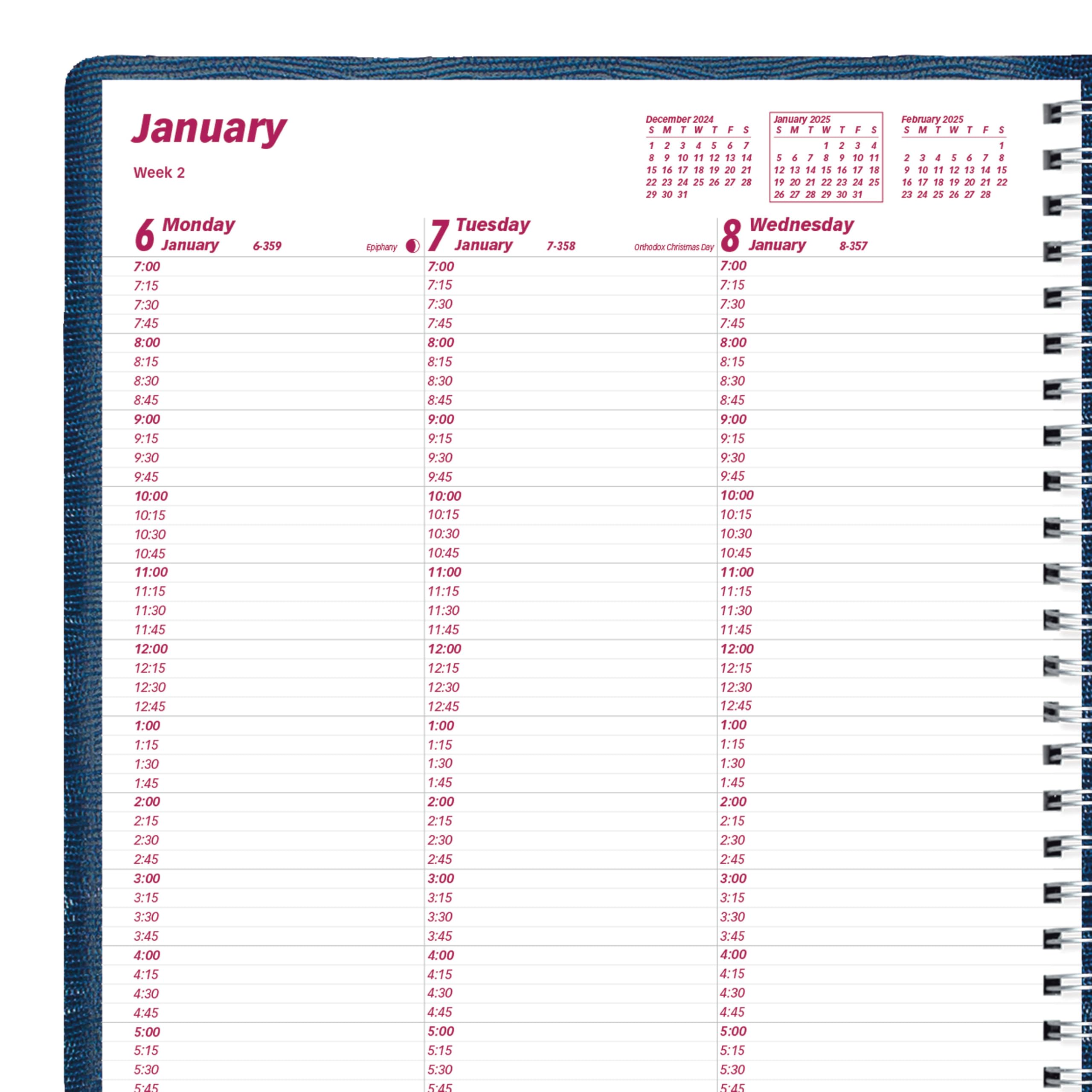 Brownline® 2025 Weekly Planner - 12 Month Appointment Book (January to December) with Twin-Wire Binding, 11