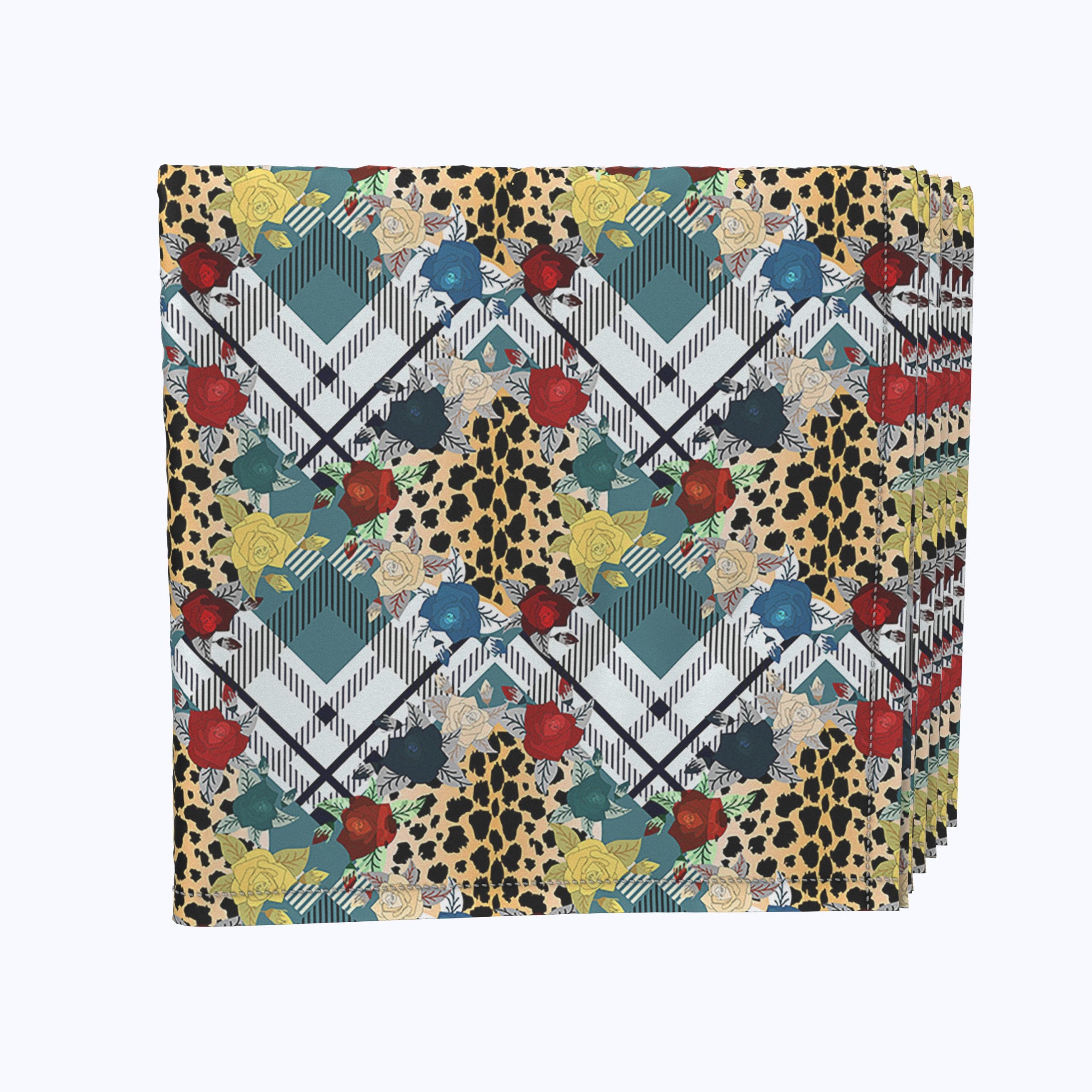 Abstract Animal Print Plaid Napkins - Stylish Disposable Tableware for Parties, Weddings & Home Decor - 12-Pack Premium Paper Napkins