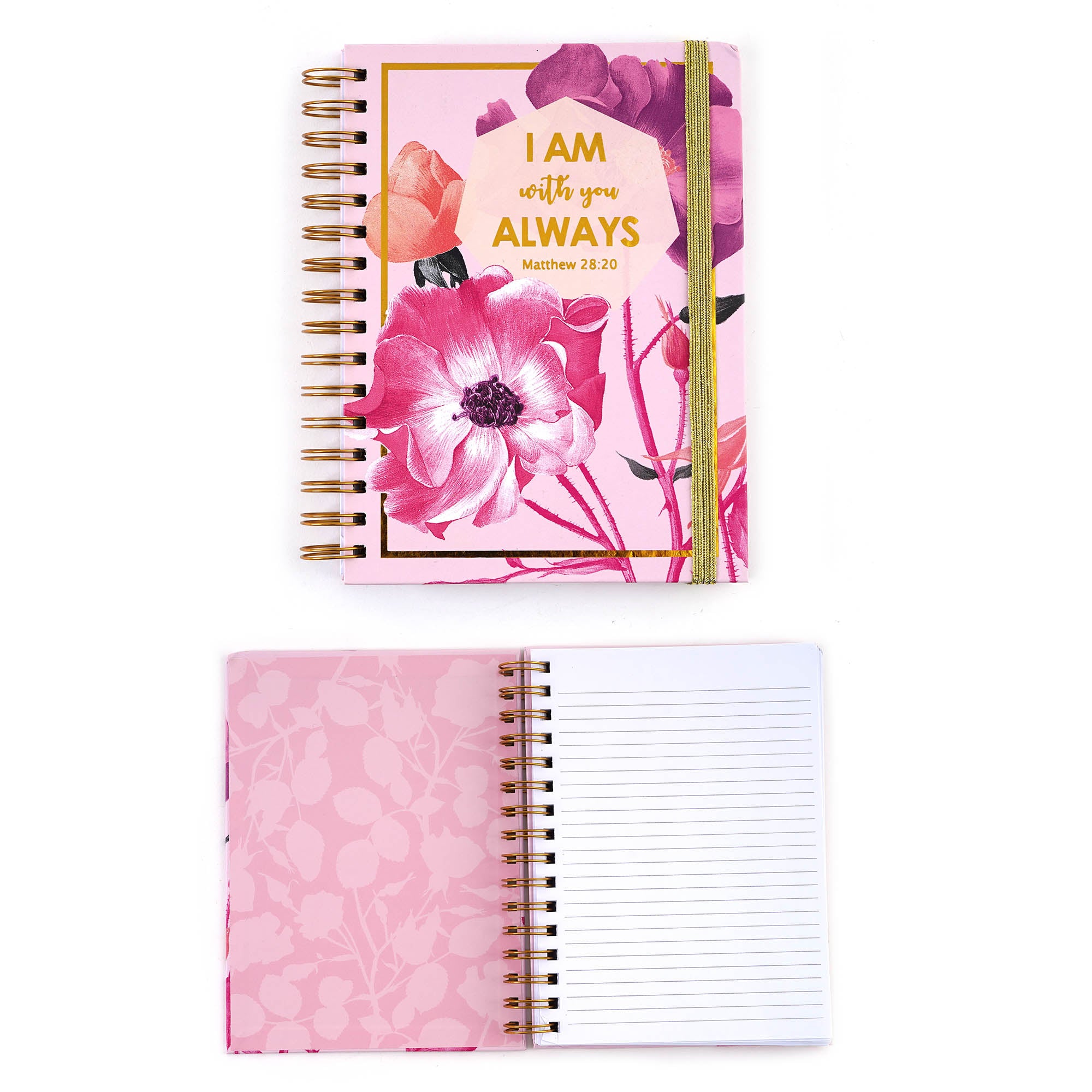 160-Sheet Jumbo Spiral Floral Hot Stamp Journal - Religious Inspired Design, 8.5