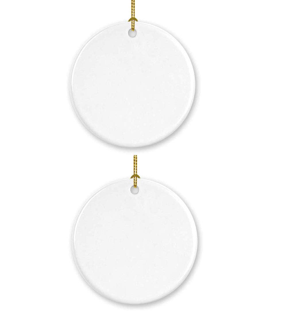 2PCS Sublimation Blanks Ceramic Disc Ornaments - DIY Christmas Tree Decorations, Round Ceramic Ornaments for Sublimation Printing - Perfect for Holiday Gifts, Home Decor & Personalized Crafts