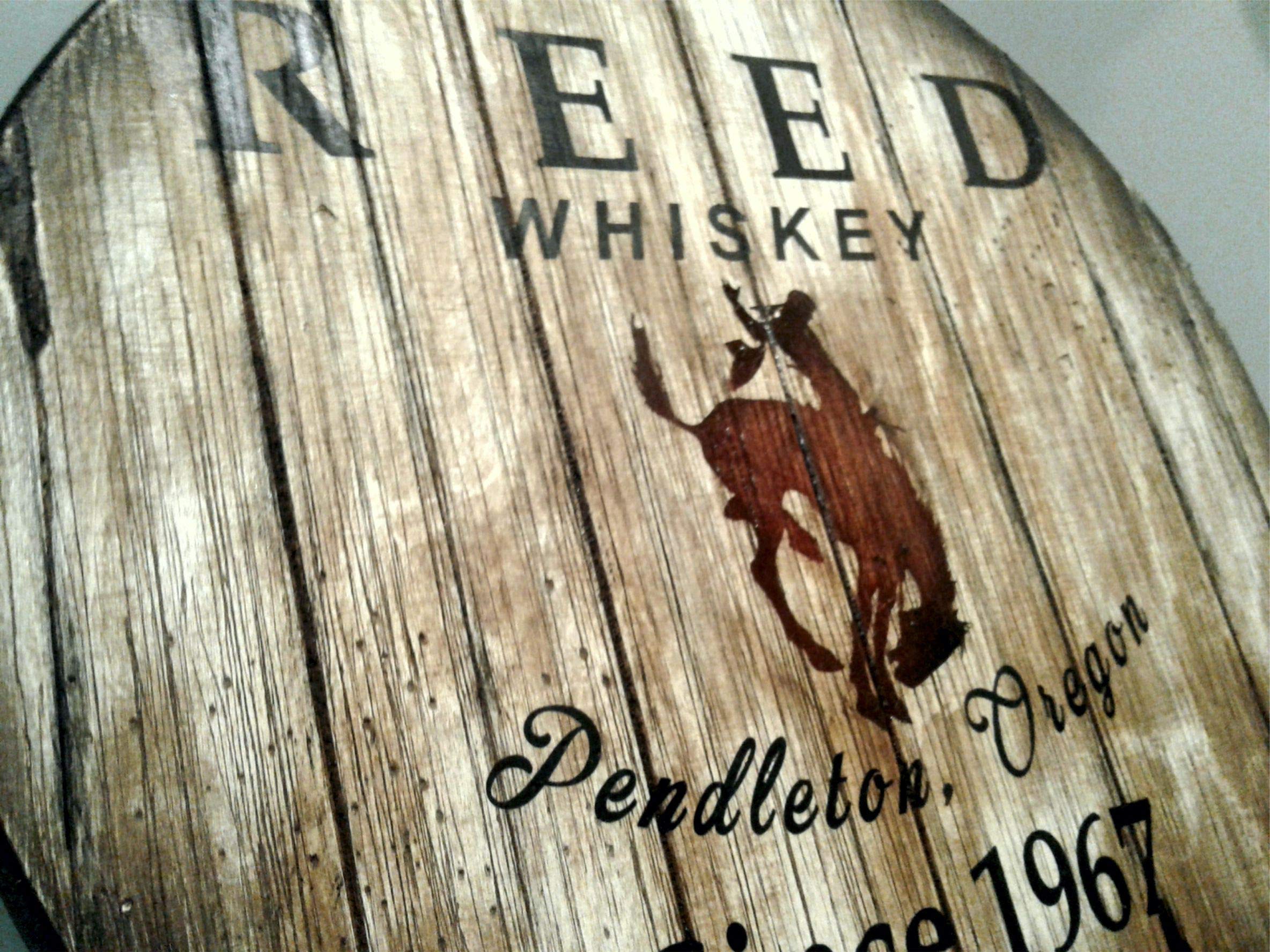 Personalized Bucking Bronco Whiskey Barrel Head Sign - Rustic Wall Art for Home, Bar & Man Cave - Custom Western Decor for Living Room, Office & Gifts