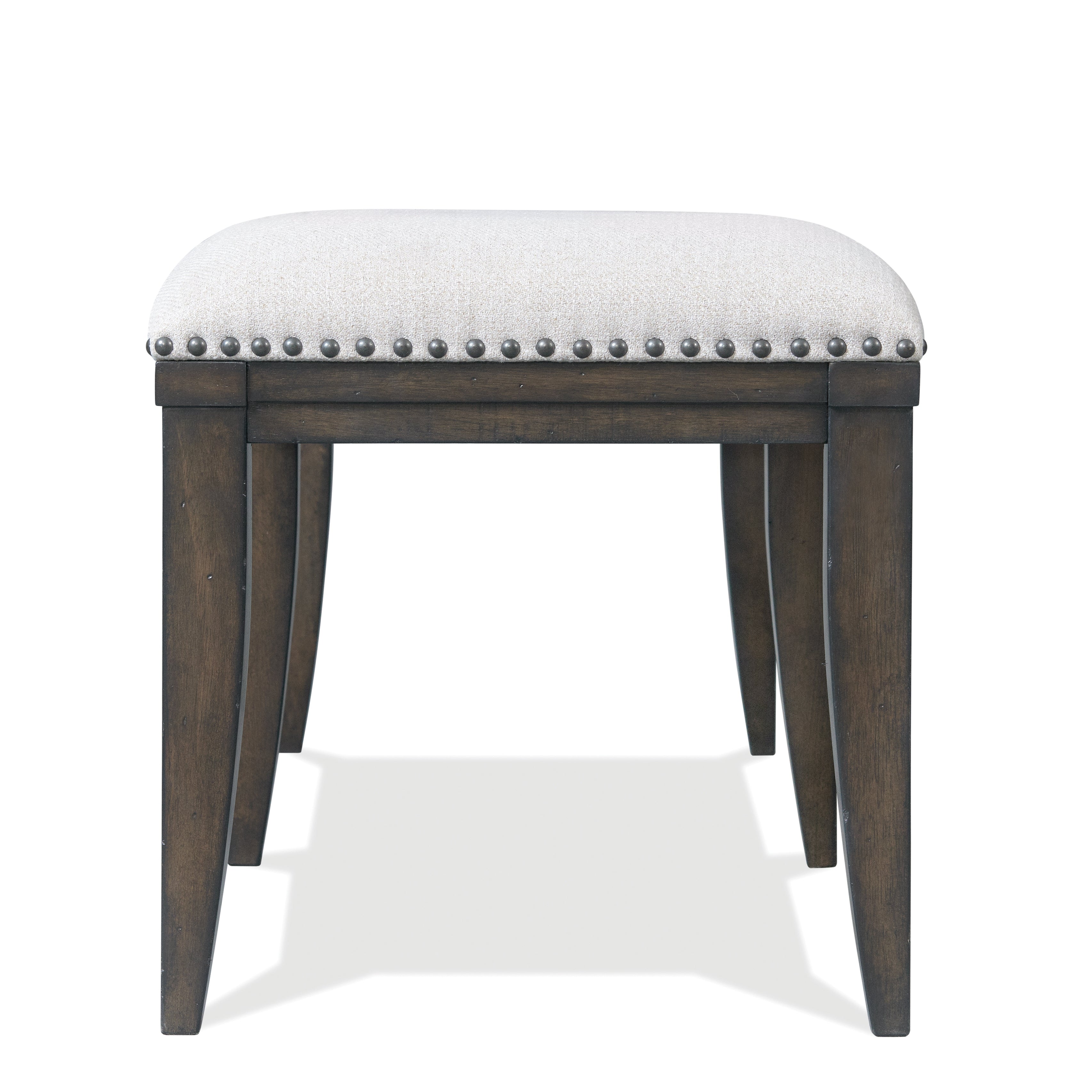 Roundhill Furniture Grant Nailhead Trim Upholstered Dining Bench in Grey - Stylish Seating for Kitchen, Dining Room & Entryway