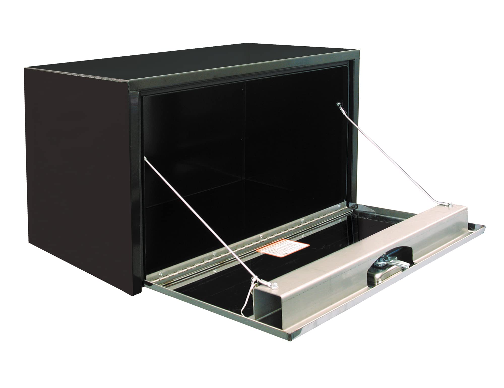 Black Steel Underbody Truck Tool Box with Polished Stainless Steel Door - 24x24x36 Inch Heavy Duty Storage Organizer | Made in USA | Perfect for Work Trucks, Construction Sites & Equipment Storage