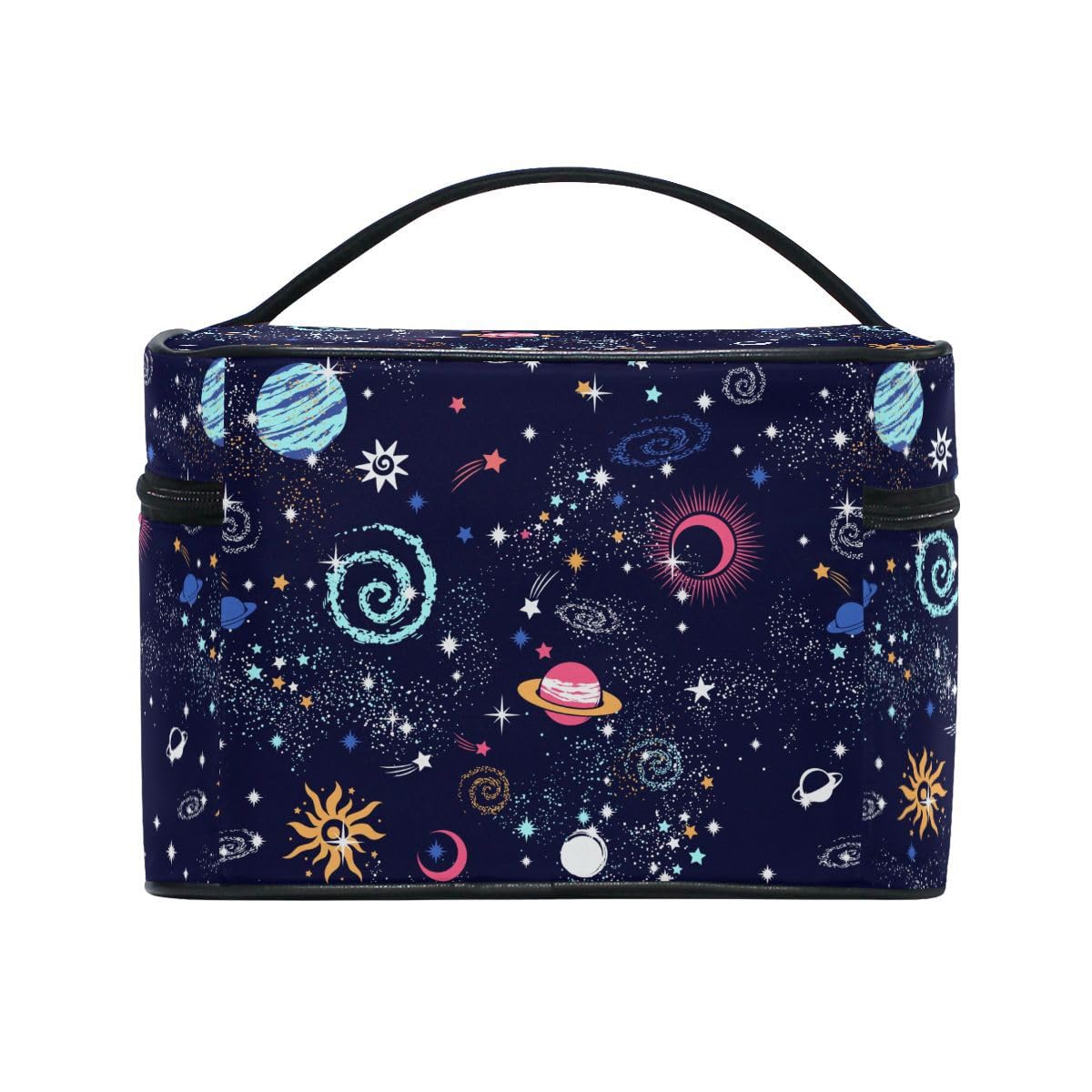 Galaxy Makeup Bag for Women - Travel Cosmetic Organizer with Compartments, Toiletry Storage Case for Teens & Ladies - Perfect for Travel, Gym & Daily Vanity Organization