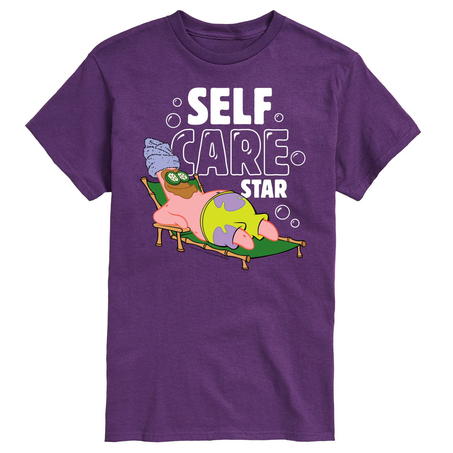 HYBRID APPAREL Spongebob Squarepants Self Care Star Men's Graphic T-Shirt - Funny Cartoon Tee for Casual Wear, Gifts & Lounge