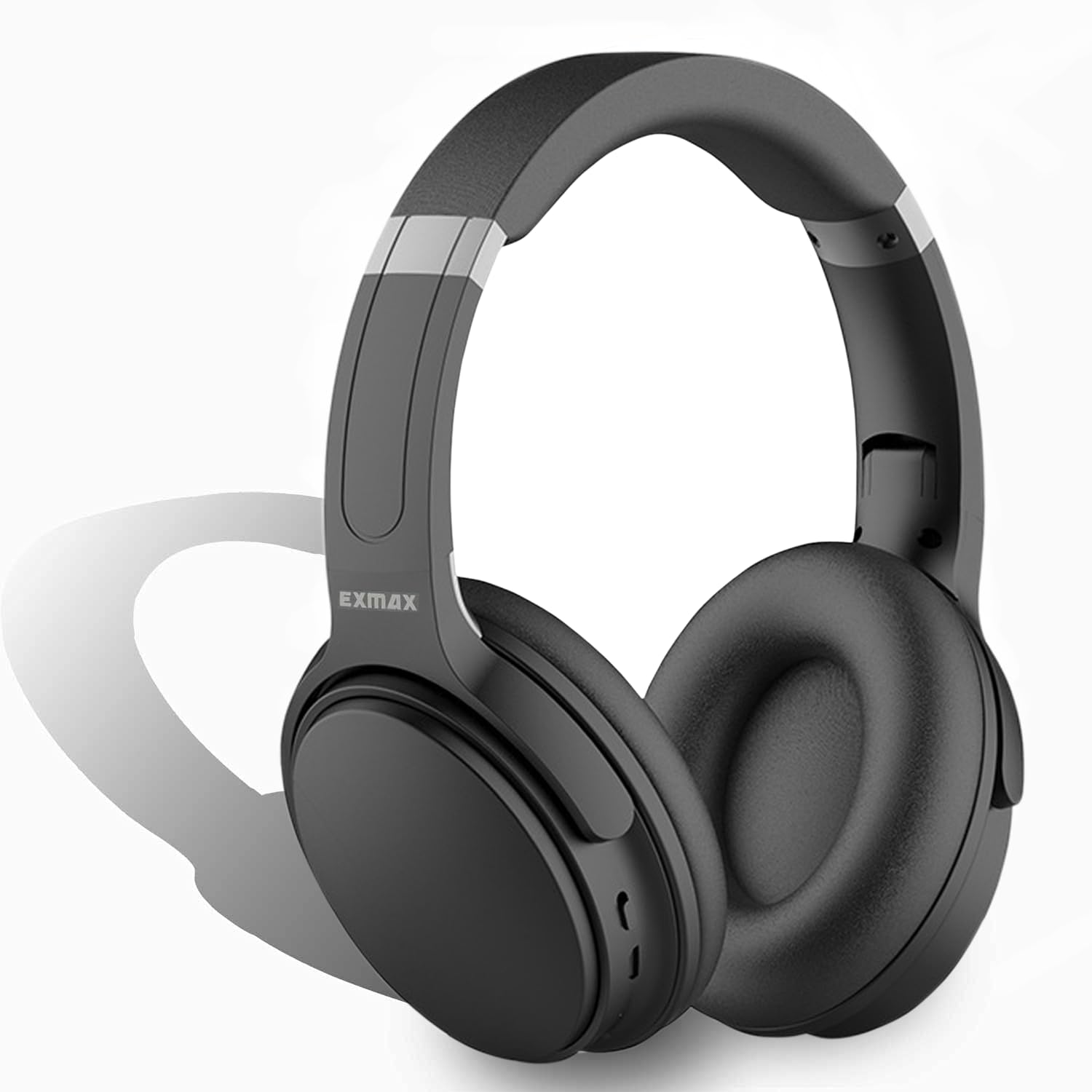 EXMAX H5 Bluetooth Headphones with ANC - Hi-Fi Stereo Wireless/Wired Over-Ear Headphones, Built-in Mic, Foldable Design, 25H Playtime - Perfect for Online Classes, Gaming, PC, Smartphones & TV Watching