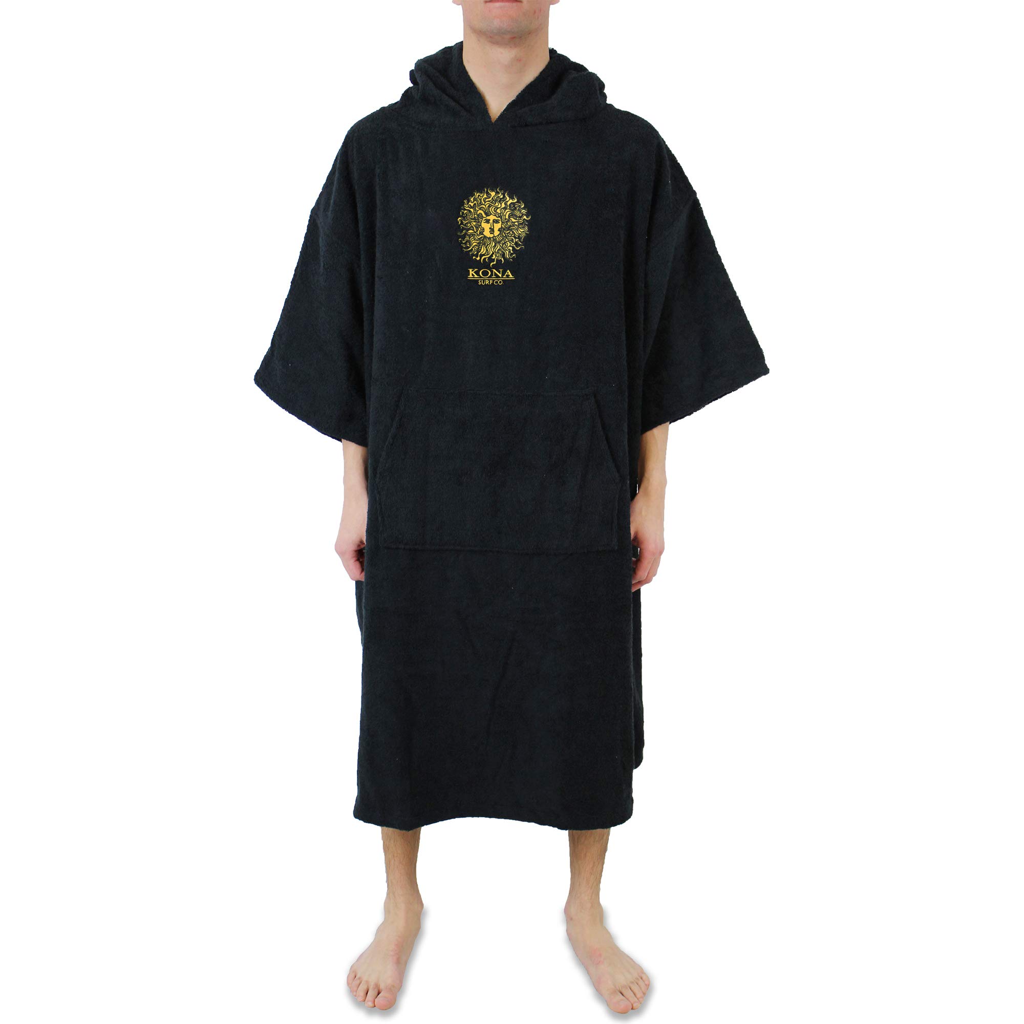 Premium Surf Poncho Changing Robe with Hood - Thick Cotton Wetsuit Changing Towel for Men & Women | Quick-Dry Beach Cover Up, Post-Surf Change Robe, Outdoor Swimming Protection (Black) - Perfect for Surfing, Swimming, Beach Days & Water Sports