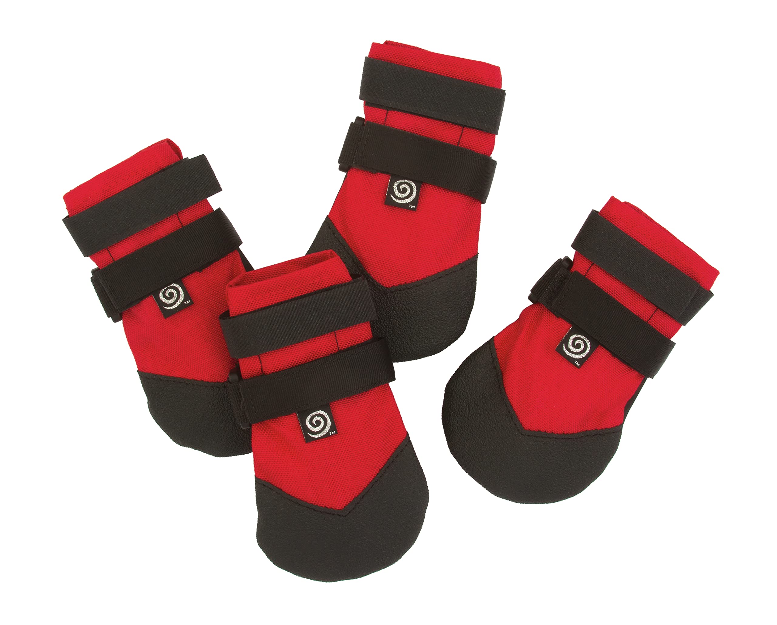 **Durable Dog Boots for Small, Medium & Large Dogs - Paw Protectors for All Terrains, Red (Size 4) - Perfect for Hiking, Snow & Hot Pavement**
