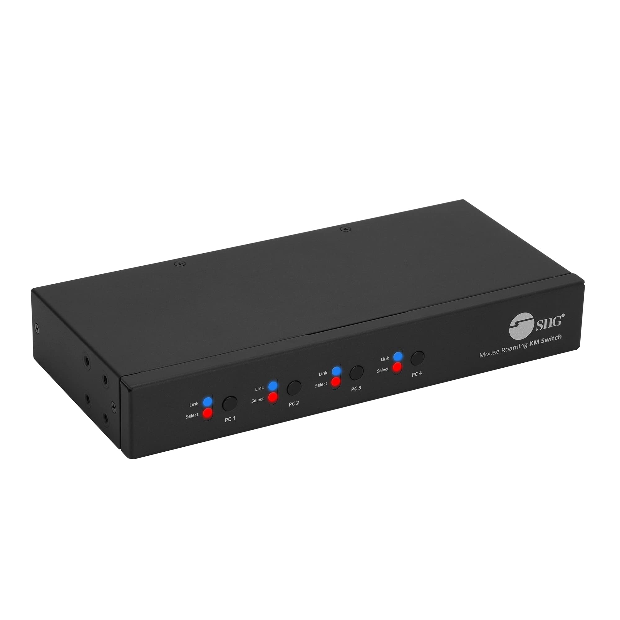 SIIG JU-SW4311-S1 4-Port USB 2.0 KVM Switch - Keyboard & Mouse Sharing Hub for Windows, Mac, Linux - Hotkey & Button Switching - TAA Compliant - Perfect for Office, Home & Multi-Computer Setup