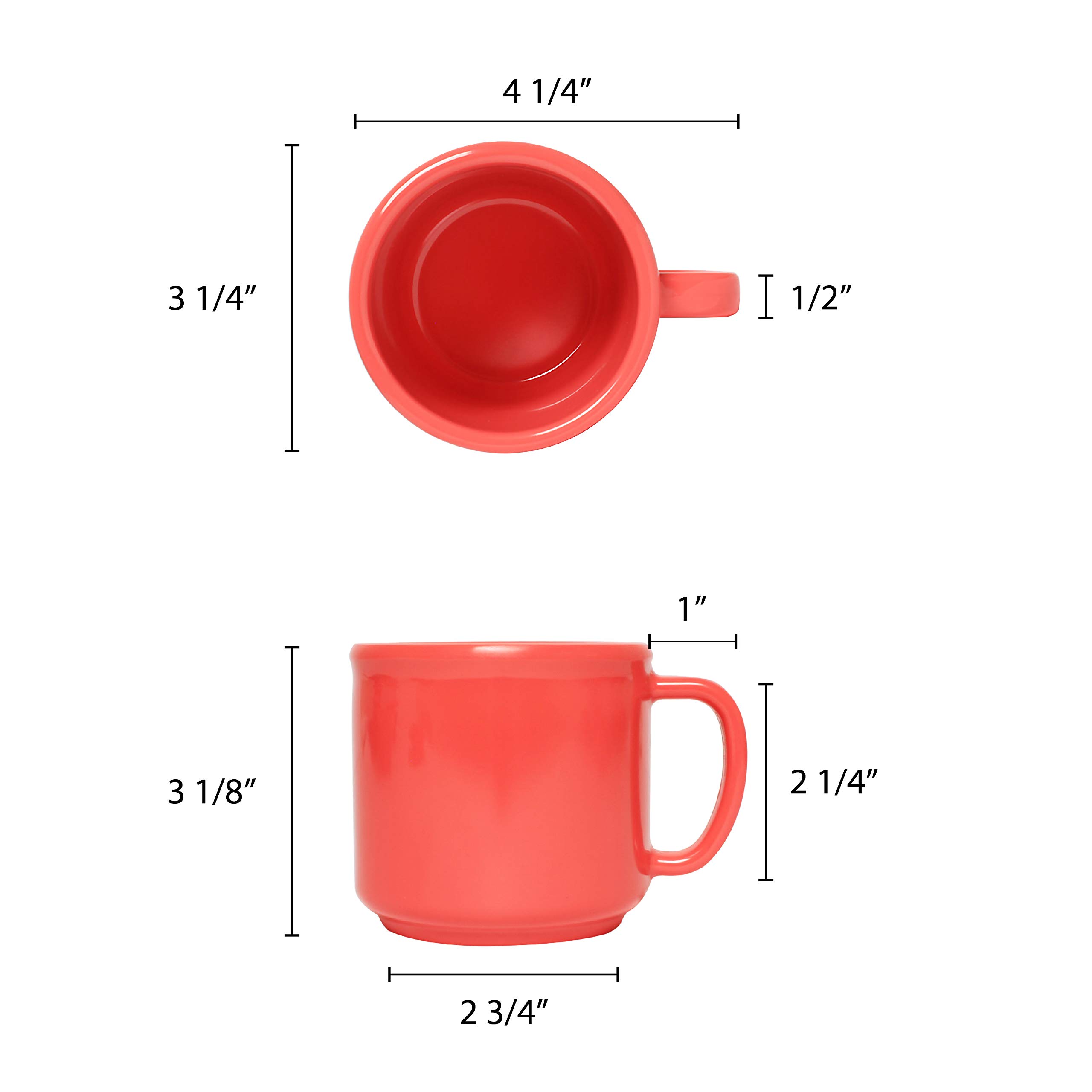 Thunder Group Orange Melamine Dinnerware 10 oz Mug - Set of 12 | Durable & Lightweight Coffee Cups for Restaurants, Cafes, and Outdoor Dining