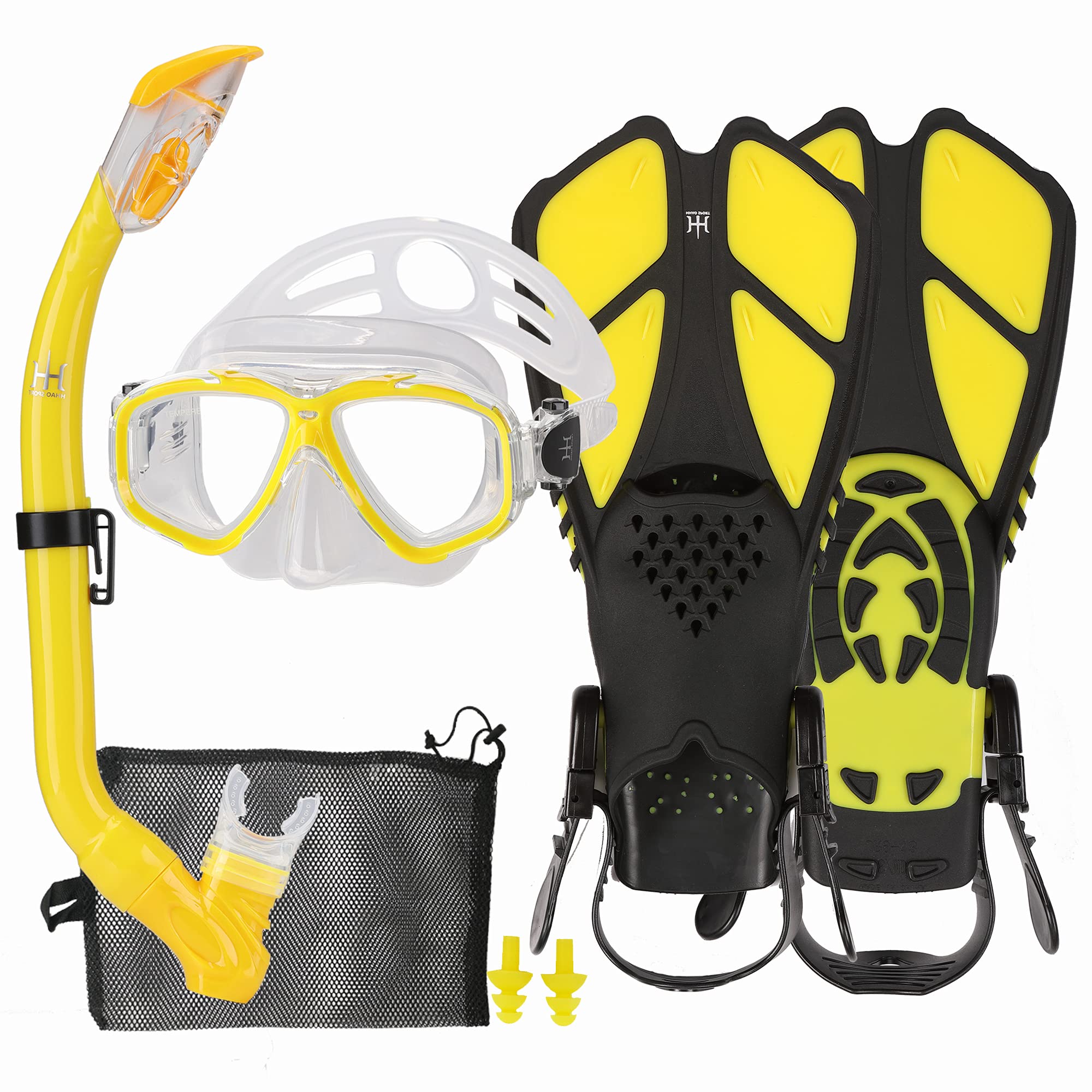 Kids Snorkel Set - Diving Mask, Adjustable Swim Fins & Anti-Fog Snorkel Gear with Mesh Bag | Perfect for Pool, Beach & Ocean Snorkeling Adventures | Youth Swimming & Diving Equipment for Boys & Girls