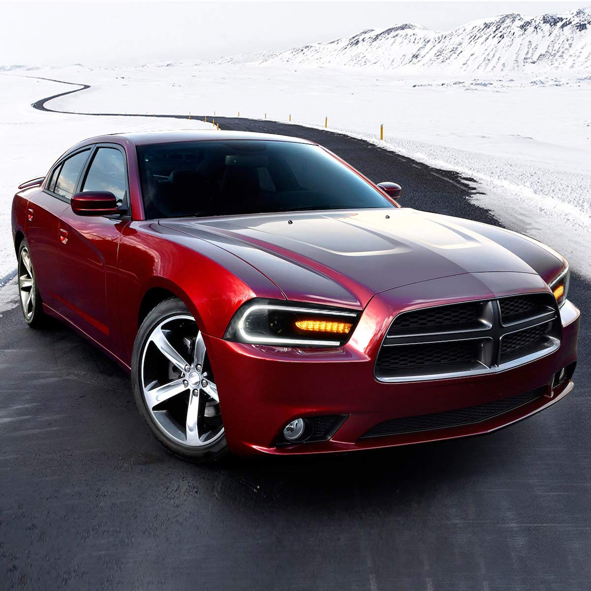 VLAND LED Projector Headlights for Dodge Charger 2011-2014 | Dual Beam Lens & Sequential Turn Signals | High Performance Upgrade | Perfect for Night Driving & Car Shows (Does Not Fit 2012 Dodge Charger SE)