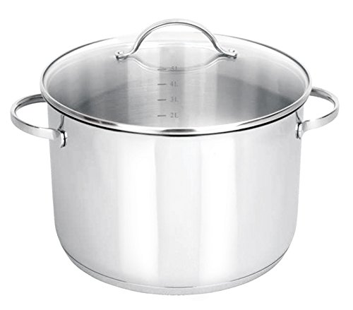 Strauss Tango 21 Quart Stainless Steel Stock Pot with Lid - Perfect for Soups, Stews & Large Family Cooking