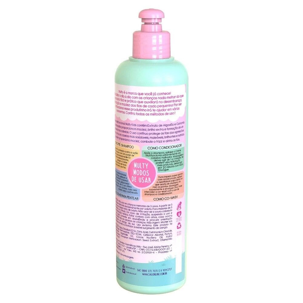 Salon Line Multy Kids Multifunctional Hair Cream 10.14 Fl Oz - Conditioning Treatment, Pre-Shampoo, Co-Wash & Detangling Cream for Kids - Perfect for Daily Hair Care, Detangling & Moisturizing Children's Hair