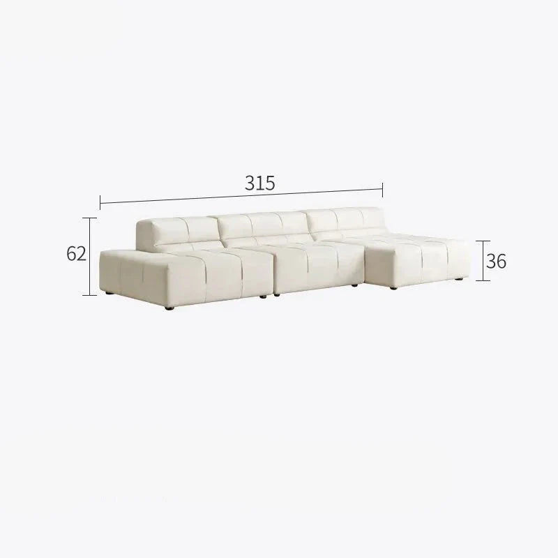 Modern Minimalist Luxury Sectional Sofa Set - Corner Couch for Living Room, Lounge & Home Theater - Soft Fabric Upholstery & Comfortable Seating