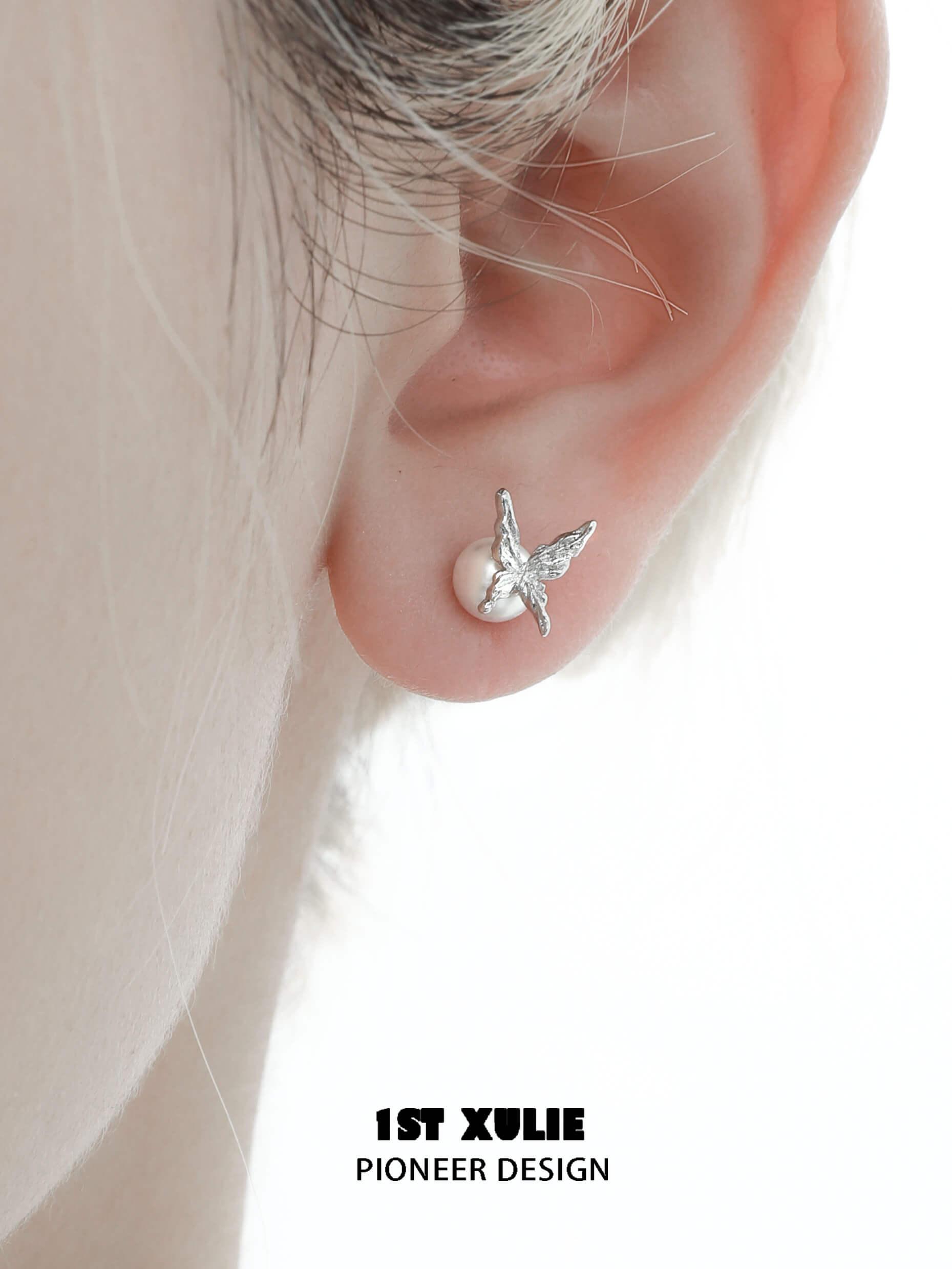 Whiterfly S925 Sterling Silver 18K Gold Plated Pearl Earrings for Women - Elegant Gift for Wedding, Anniversary & Special Occasions