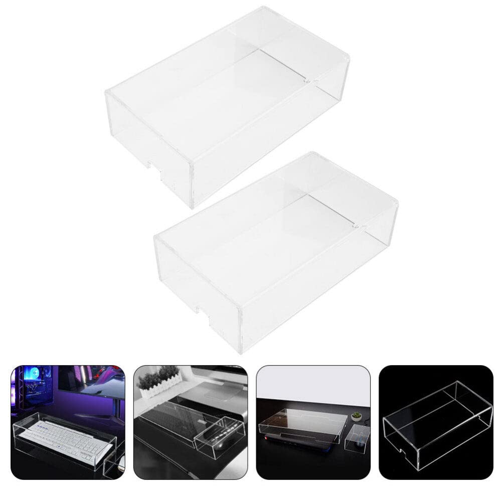 2Pcs Clear Acrylic Mouse Cover Protector for Laptop & Computer - Anti-Dust Transparent Wireless Mouse Case - Perfect for Gaming, Office Work & Home Use