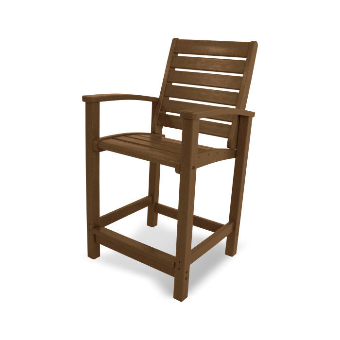POLYWOOD Signature Counter Height Bar Stool - Durable Outdoor & Indoor Dining Chair for Kitchen, Patio, Bar - Weather-Resistant & Comfortable Seating Solution