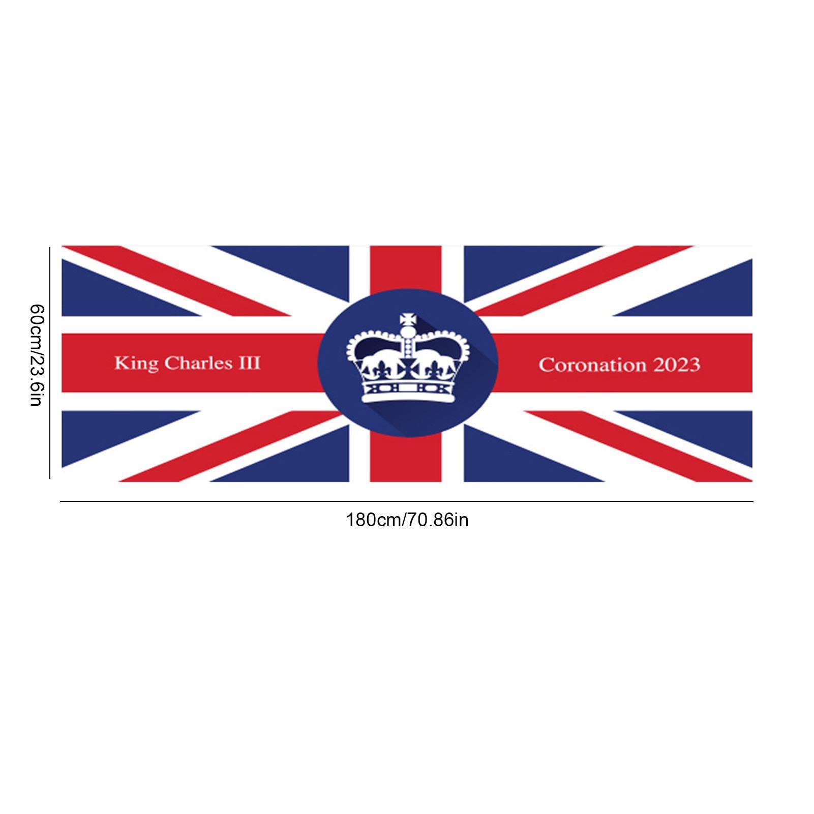 King Charles Coronation Flag - 6.2 Ft Union Jack Banner for Royal Inauguration, National Day Parade & Home Decoration | Premium UK Souvenir Gift for Royal Events & British Themed Parties