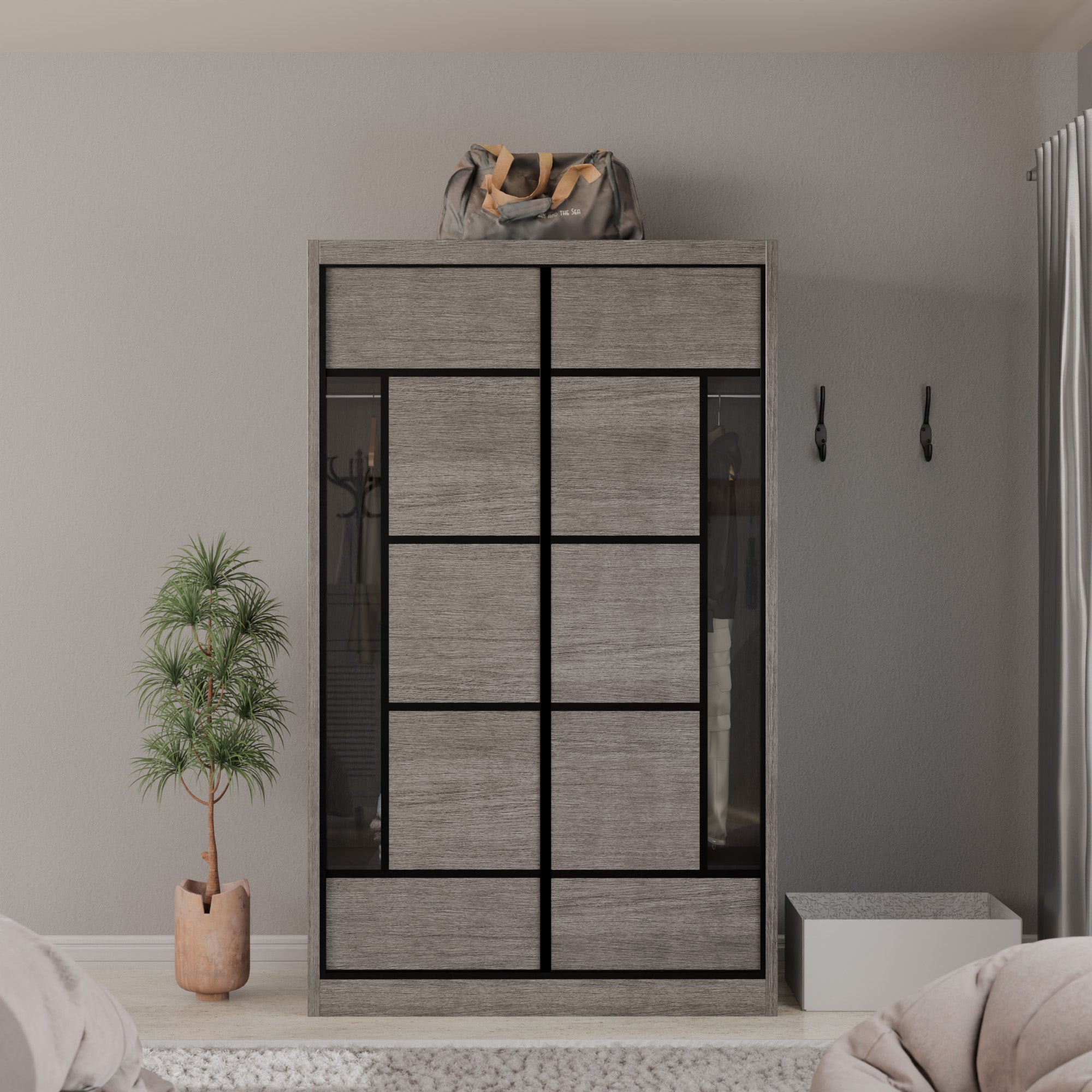 Josie Modular Wardrobe W07 - Customizable Closet Organizer System with Adjustable Shelves & Hanging Rods | Perfect for Bedroom, Walk-in Closet & Apartment Storage Solutions