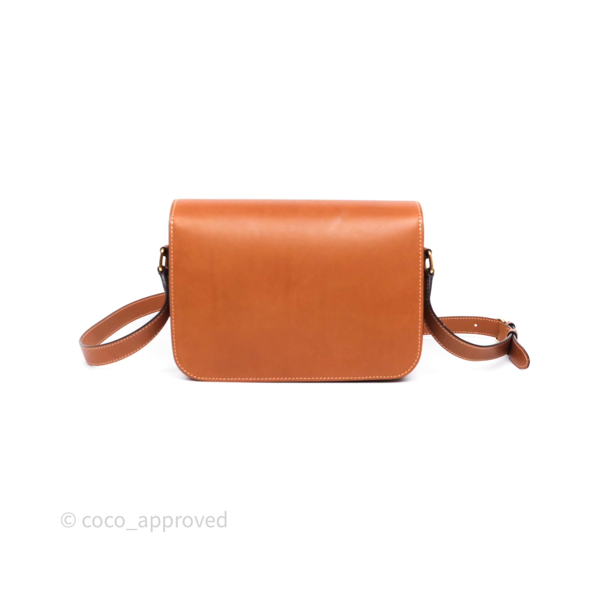 Celine Medium Triomphe Bag in Tan Natural Calfskin Leather - Luxury Crossbody Handbag for Women, Perfect for Work, Travel & Everyday Use