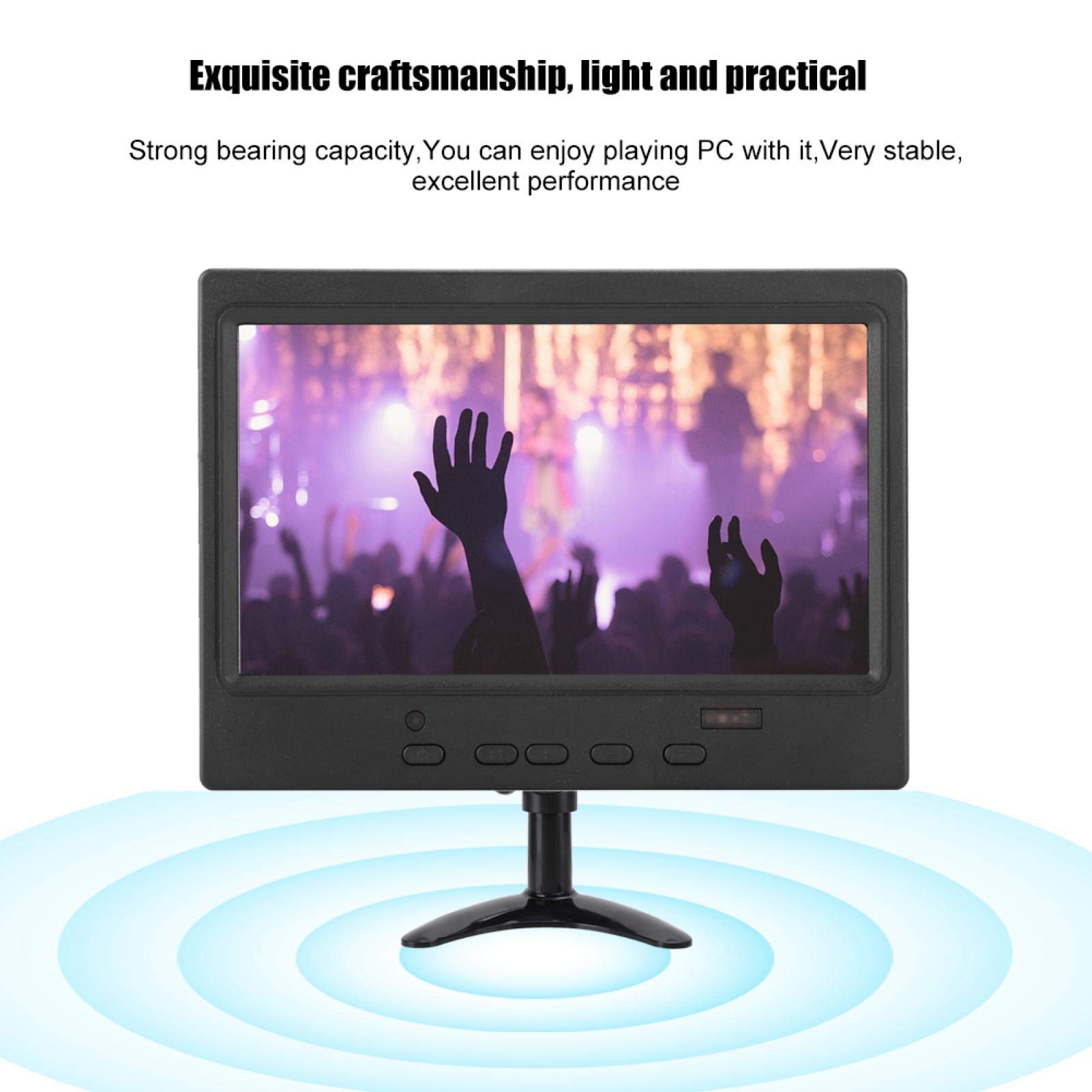 Universal Monitor Stand for 7-11.6 Inch Screens - Adjustable Desktop Computer Monitor Holder with ABS Metal Base - Lightweight & Portable LCD Desk Mount (Black) - Perfect for Home Office, Gaming Setup & Workspace Organization