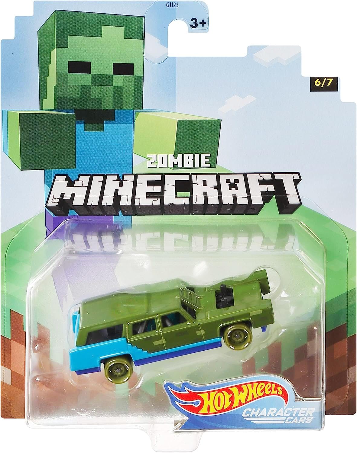 Hot Wheels 2020 Minecraft Zombie Vehicle Die-Cast Car - Official Gaming Character Collectible Toy for Kids & Adults - Perfect for Playtime, Display & Gift Giving