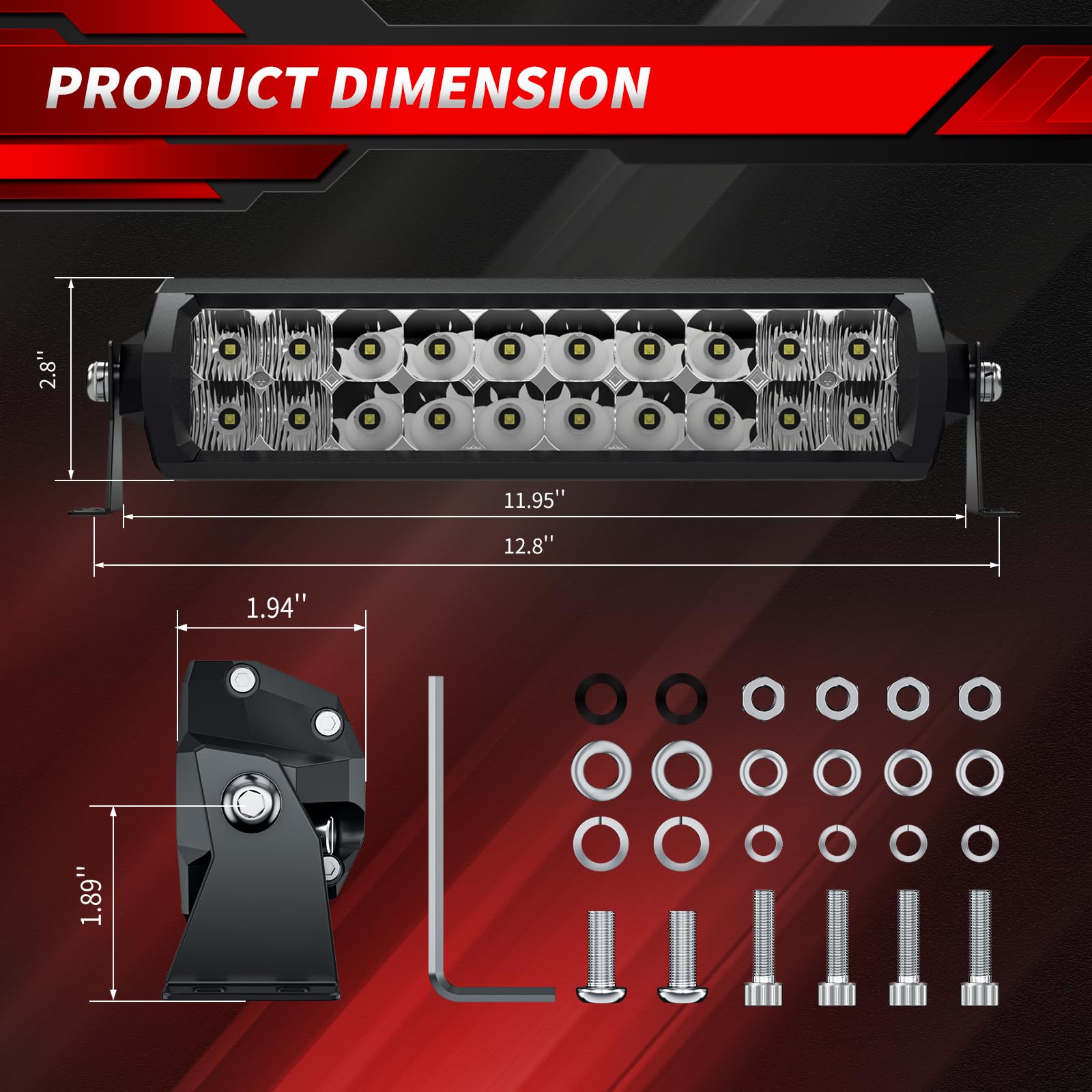 4WDKING 10 Inch LED Light Bar - 90W Dual Row Flood & Spot Combo Beam with DT Connector Wiring Harness Kit - Waterproof Off-Road Lighting for Trucks, Cars, ATV, UTV, Boats - Perfect for Night Driving, Camping & Outdoor Adventures