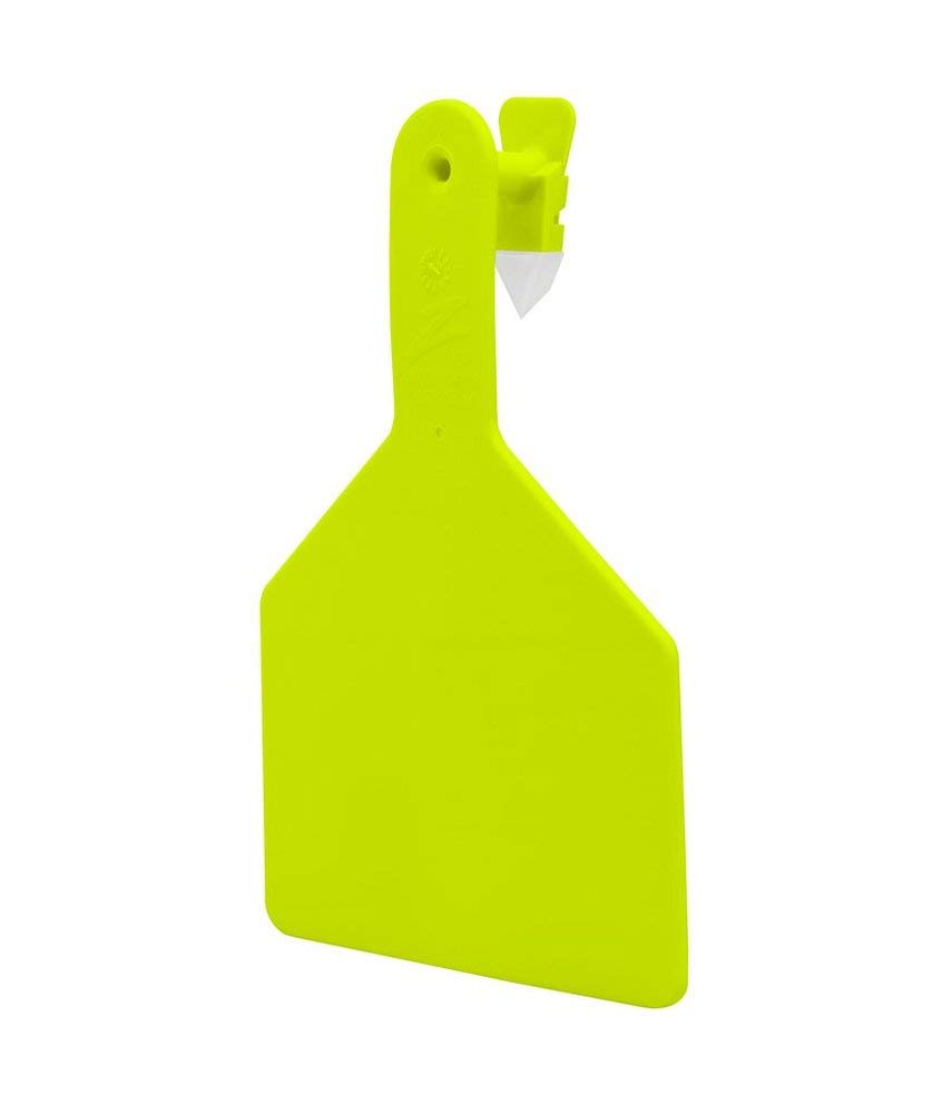Z Tags 1-Piece Chartreuse Blank Calf Tag - 25 Pack | Durable Livestock Identification Tags for Cattle, Goats & Sheep | Perfect for Farm Animal Tracking & Management