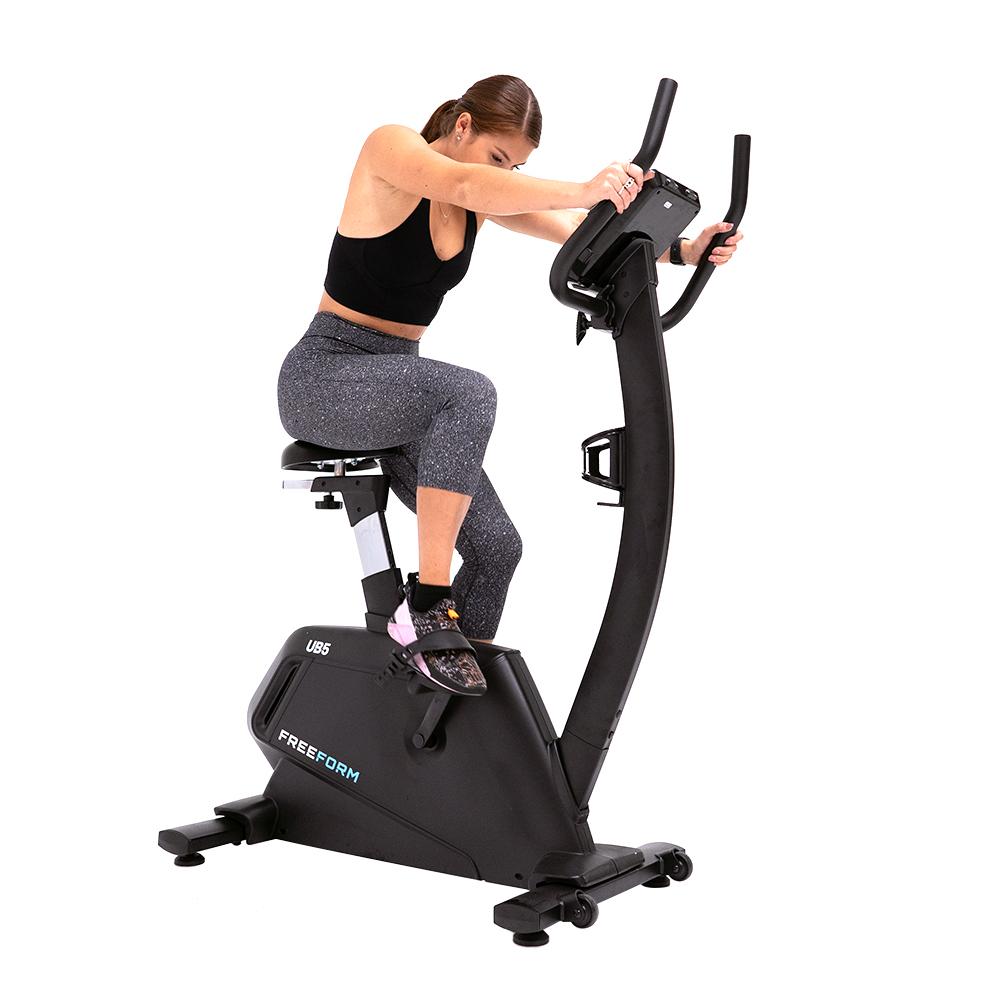 Freeform Cardio UB5 Upright Exercise Bike for Home Gym - Compact Indoor Cycling Bike with LCD Display & Adjustable Resistance - Perfect for Cardio Workouts, Weight Loss & Home Fitness Training
