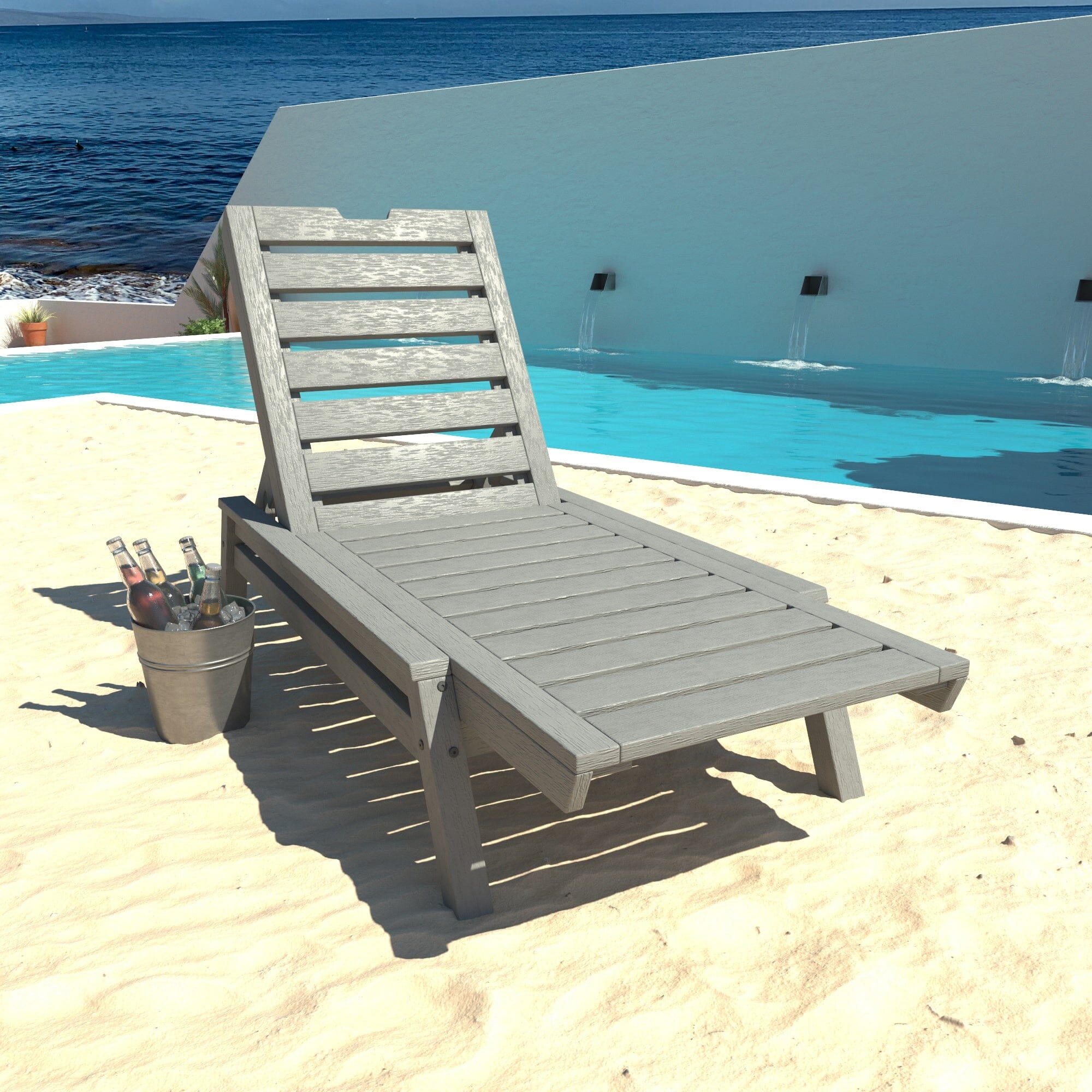 Premium Crestone Chaise Lounge - Modern Outdoor Patio Furniture for Relaxing by Pool, Garden, or Backyard - Water-Resistant & Durable Design