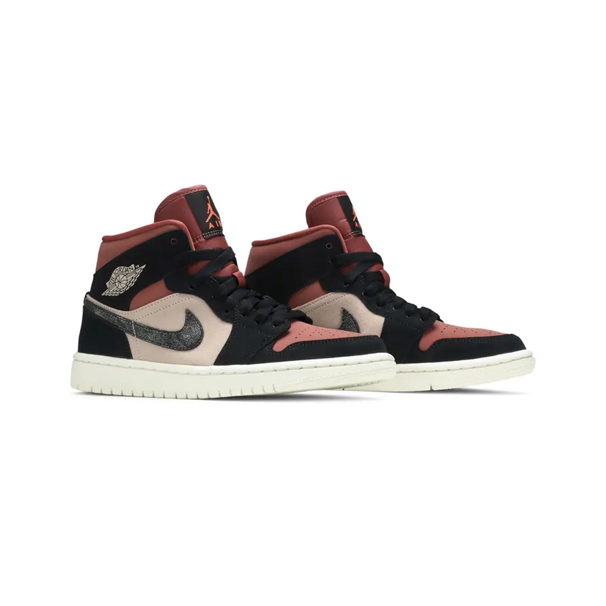 Air Jordan 1 Mid W 'Burgundy Dusty Pink' Women's Basketball Shoes - Stylish Sneakers for Casual Wear, Gym & Street Fashion