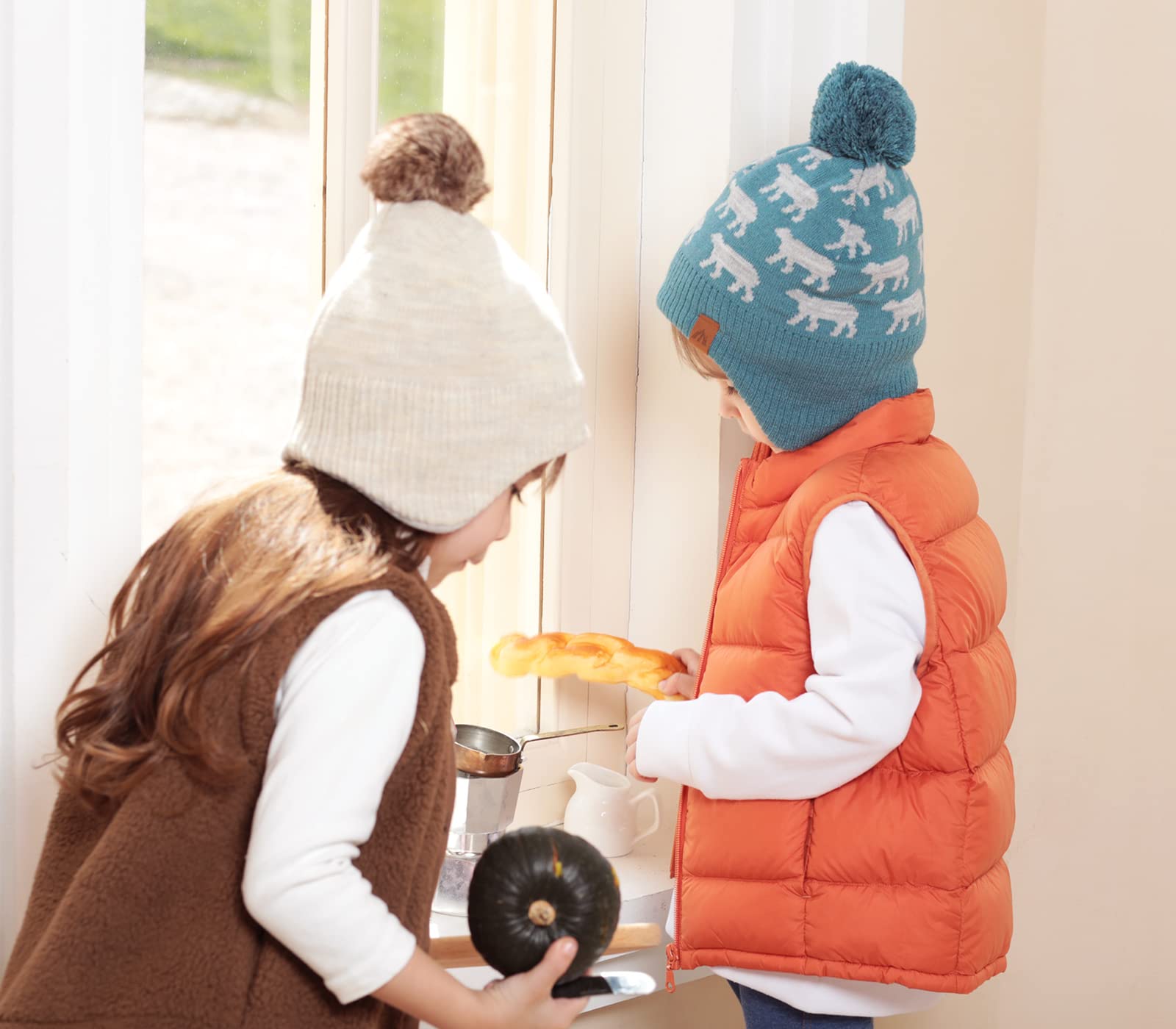 Moon Kitty Baby Boys Fleece Winter Hats - Soft Toddler Beanies for Boys & Girls - Warm Winter Beanie for Kids Outdoor Play, Snow Day & Cold Weather Protection