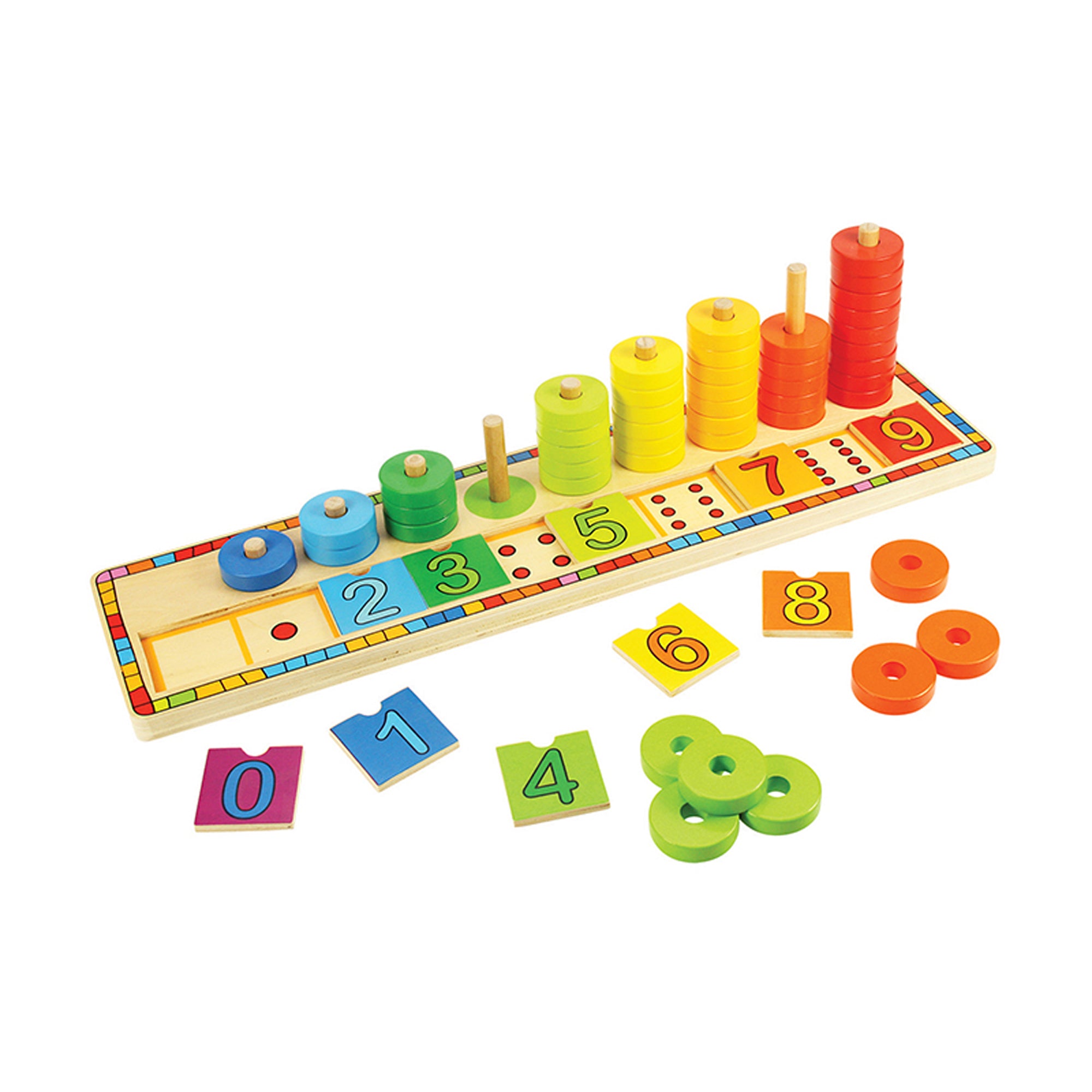 Bigjigs Toys Wooden Counting Puzzle - Educational Math Learning Toy for Kids | Perfect for Preschool & Homeschool Counting Activities