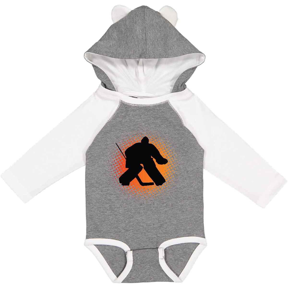 Inktastic Ice Hockey Goalie Sports Long Sleeve Creeper - Perfect for Hockey Players, Fans & Sports Enthusiasts - Great for Games, Practice & Casual Wear