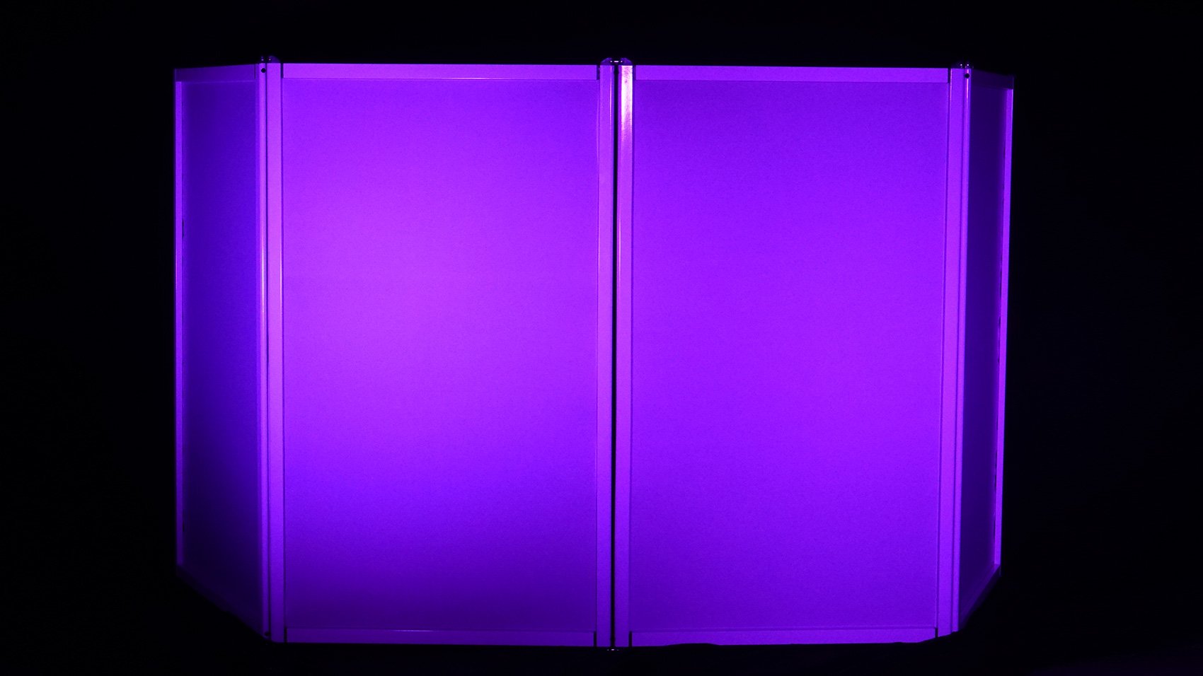 Rockville RFAAW DJ Event Facade Booth with Travel Bag, Scrim & 2 Wireless DMX Par Lights - Professional DJ Setup for Weddings, Clubs & Live Performances
