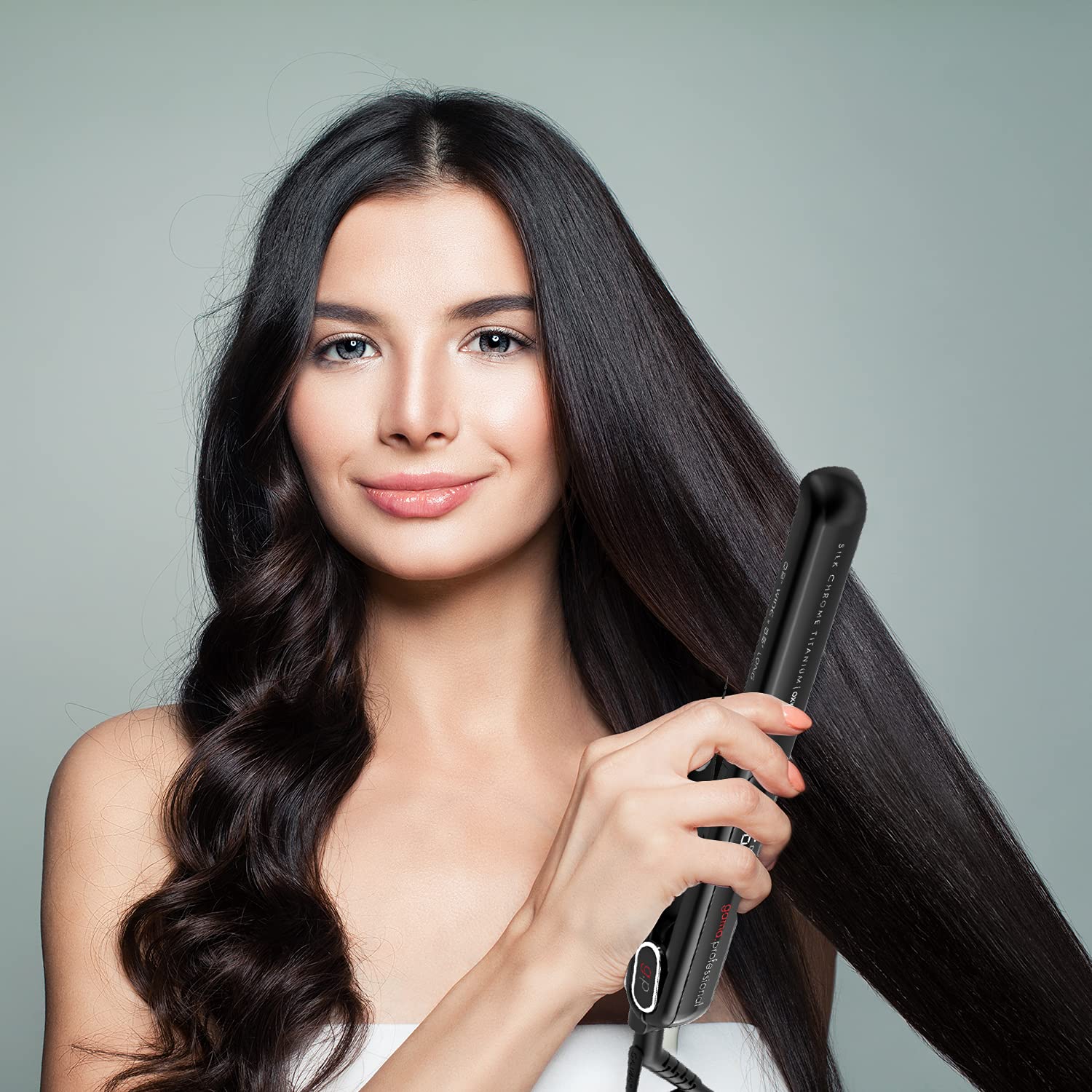 GA.MA ITALY PROFESSIONAL G-EVO 1.2 Inch Ceramic Flat Iron Hair Straightener - Salon Quality Styling for Smooth, Shiny Hair at Home or On The Go